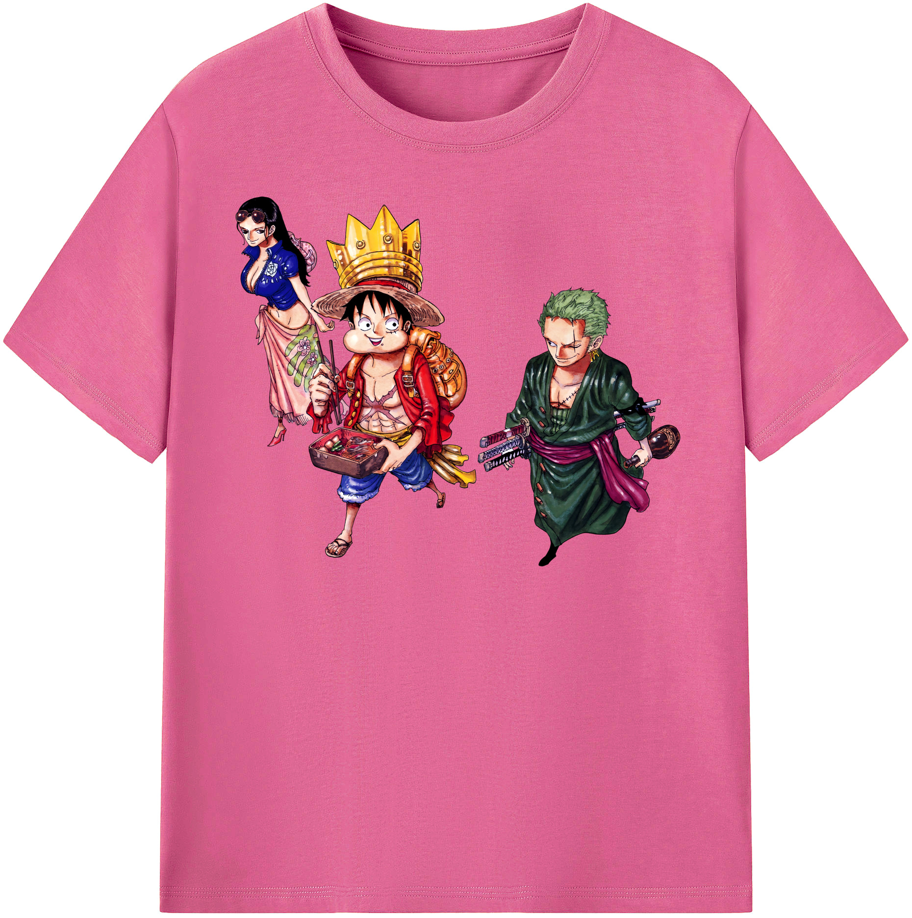 ワンピース モンキー・D・ルフィ ONE PIECE Monkey D. Luffy レディースカジュアルプリントTシャツ（綿100％）