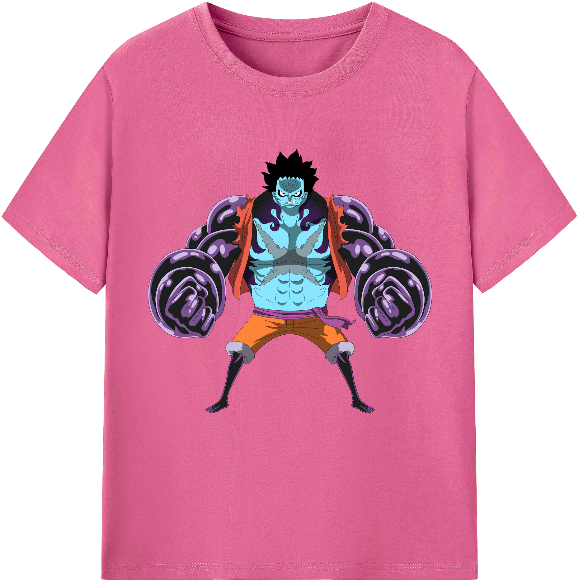 ワンピース モンキー・D・ルフィ ONE PIECE Monkey D. Luffy レディースカジュアルプリントTシャツ（綿100％）