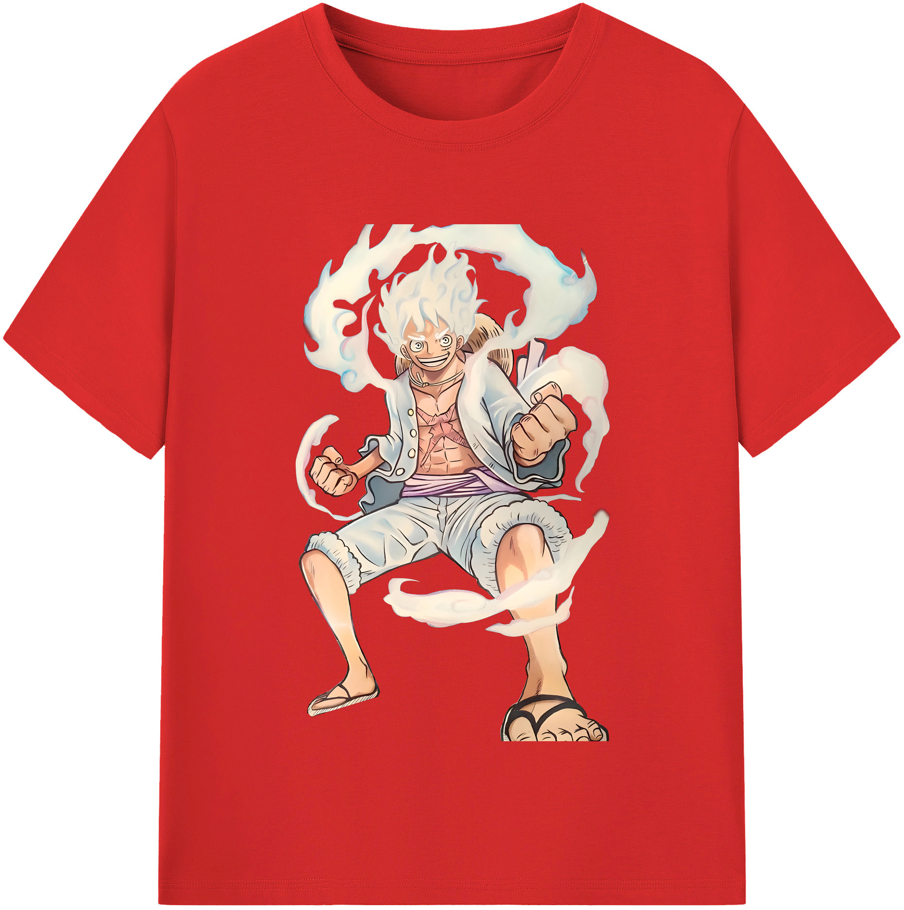 ワンピース モンキー・D・ルフィ ONE PIECE Monkey D. Luffy レディースカジュアルプリントTシャツ（綿100％）