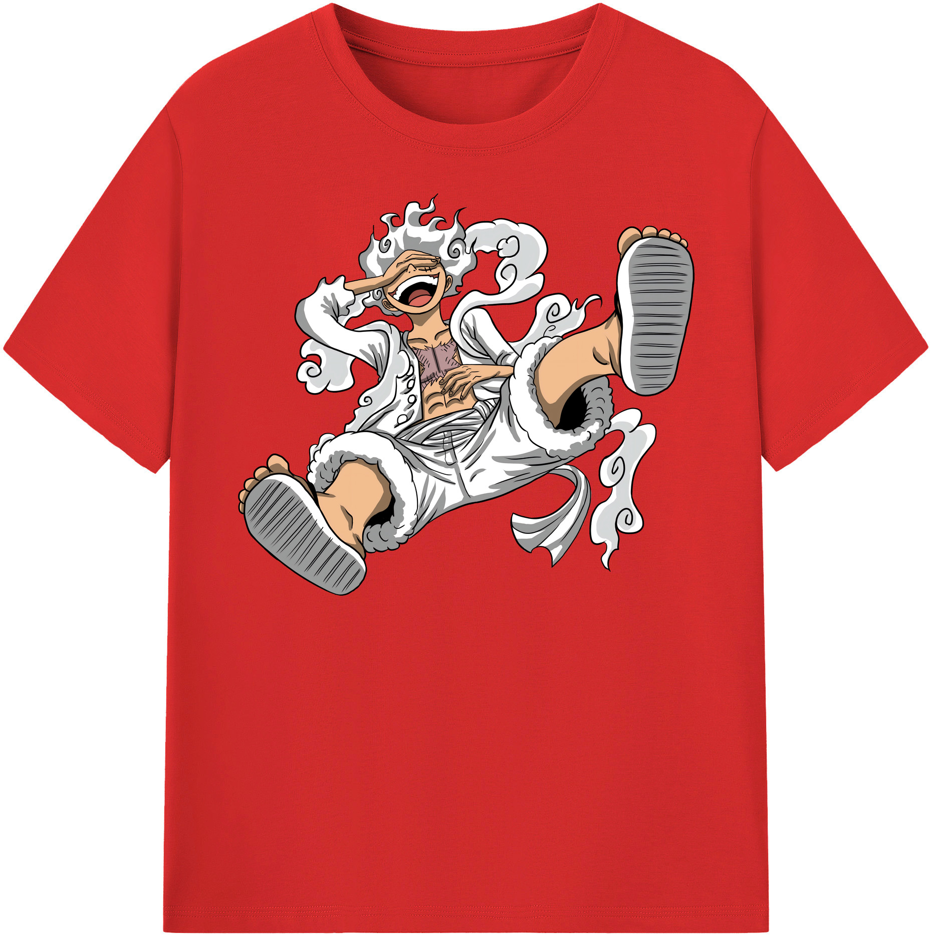 ワンピース モンキー・D・ルフィ ONE PIECE Monkey D. Luffy レディースカジュアルプリントTシャツ（綿100％）
