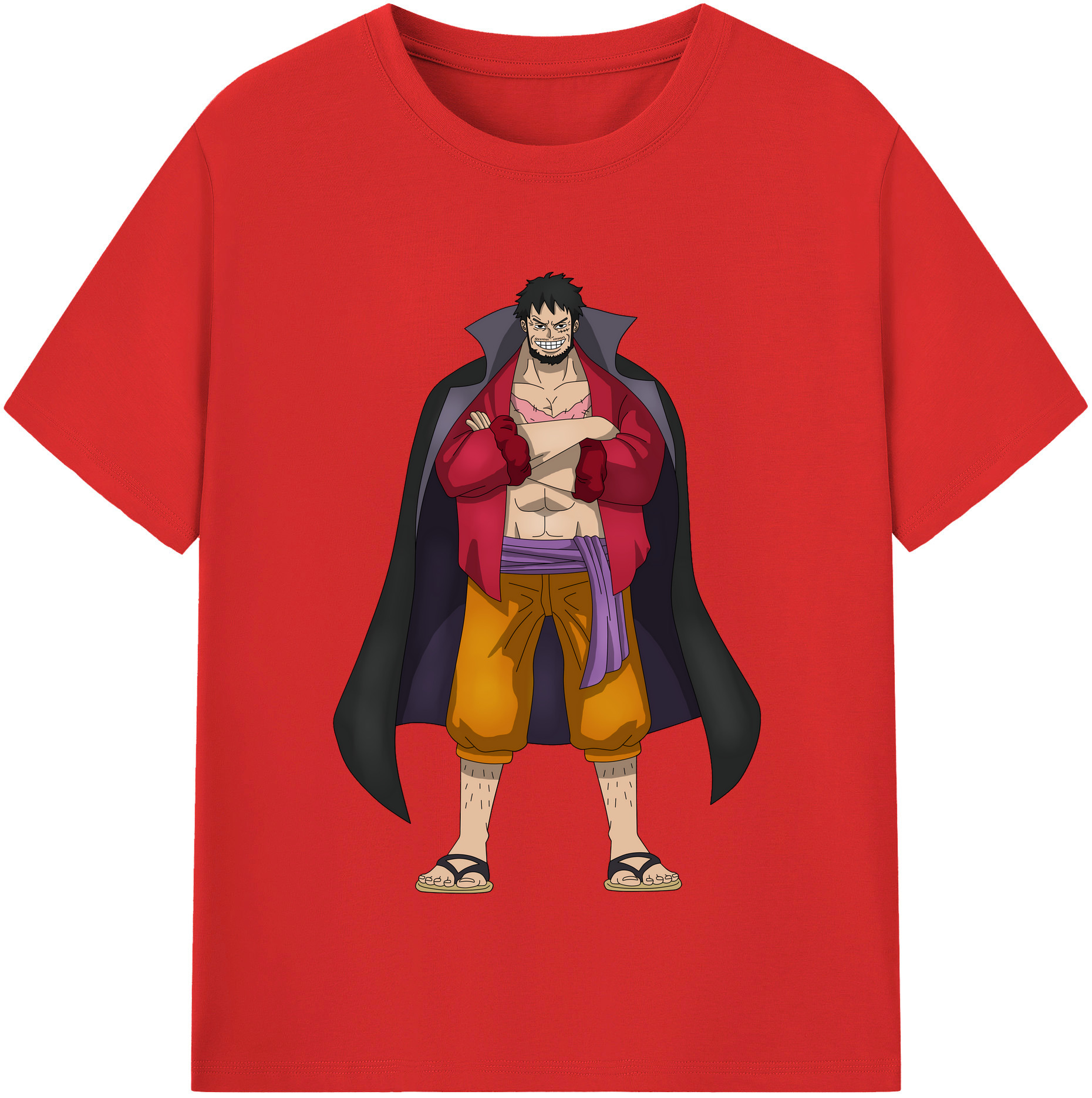 ワンピース モンキー・D・ルフィ ONE PIECE Monkey D. Luffy レディースカジュアルプリントTシャツ（綿100％）