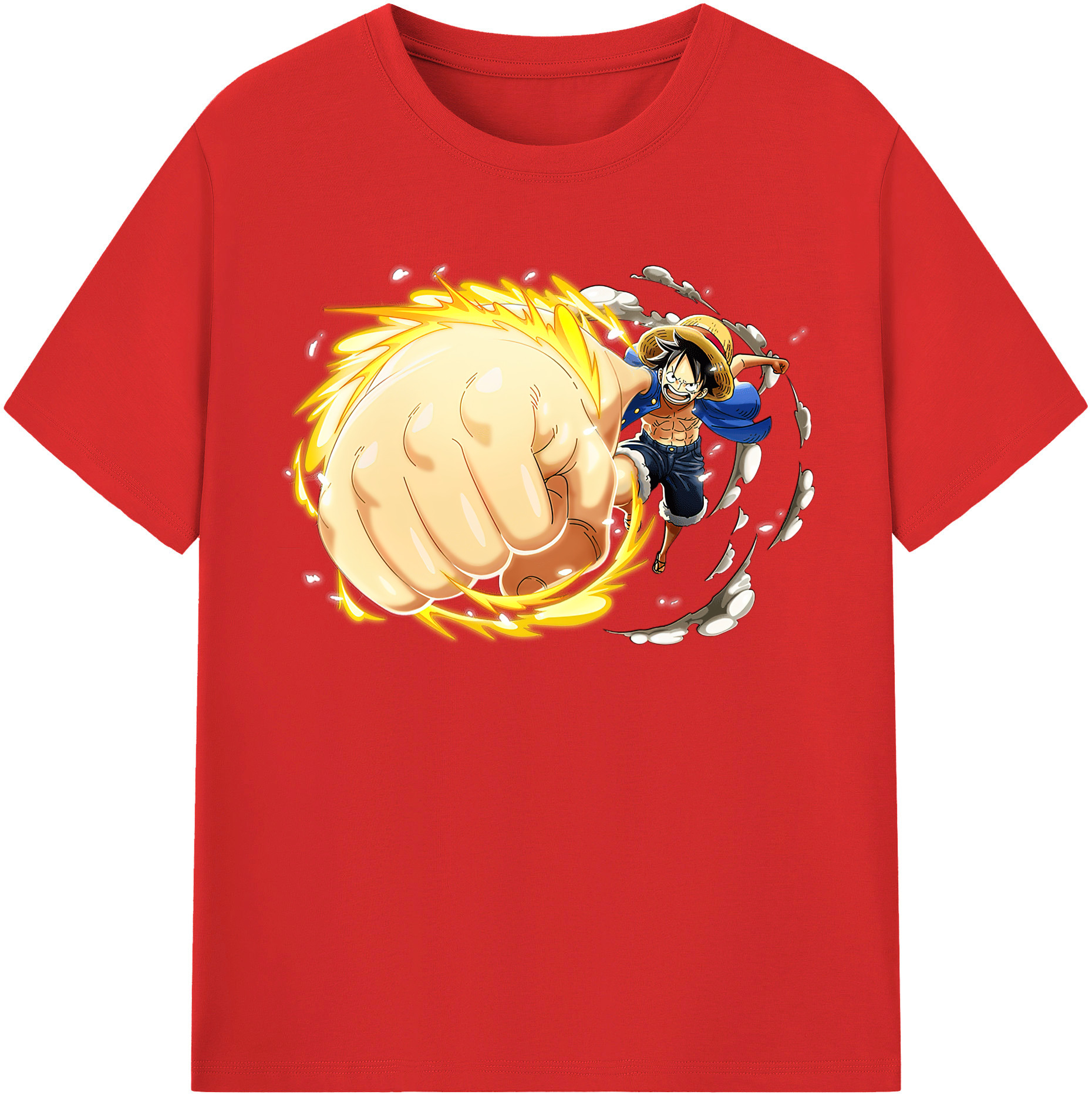 ワンピース モンキー・D・ルフィ ONE PIECE Monkey D. Luffy レディースカジュアルプリントTシャツ（綿100％）