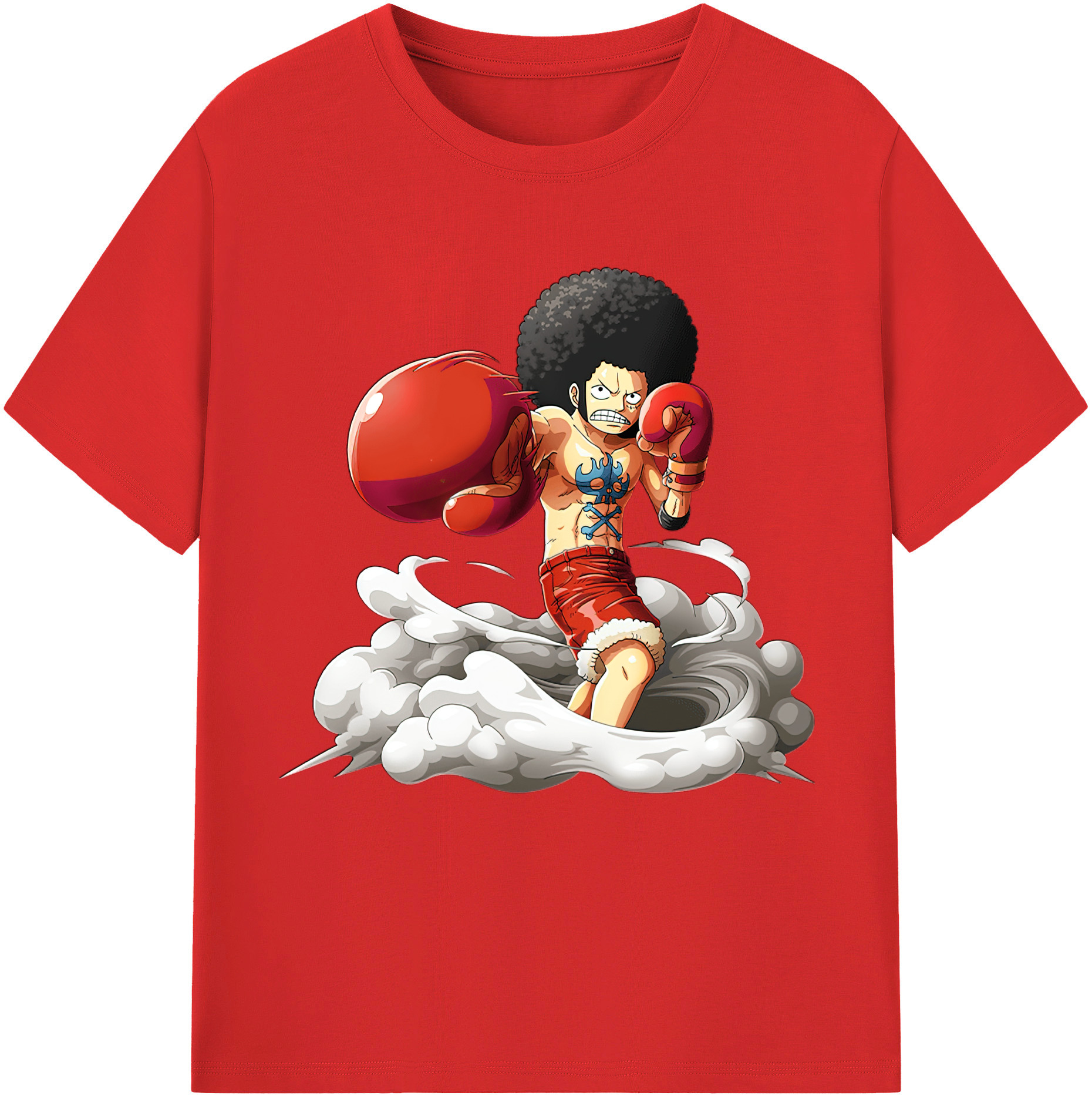 ワンピース モンキー・D・ルフィ ONE PIECE Monkey D. Luffy レディースカジュアルプリントTシャツ（綿100％）