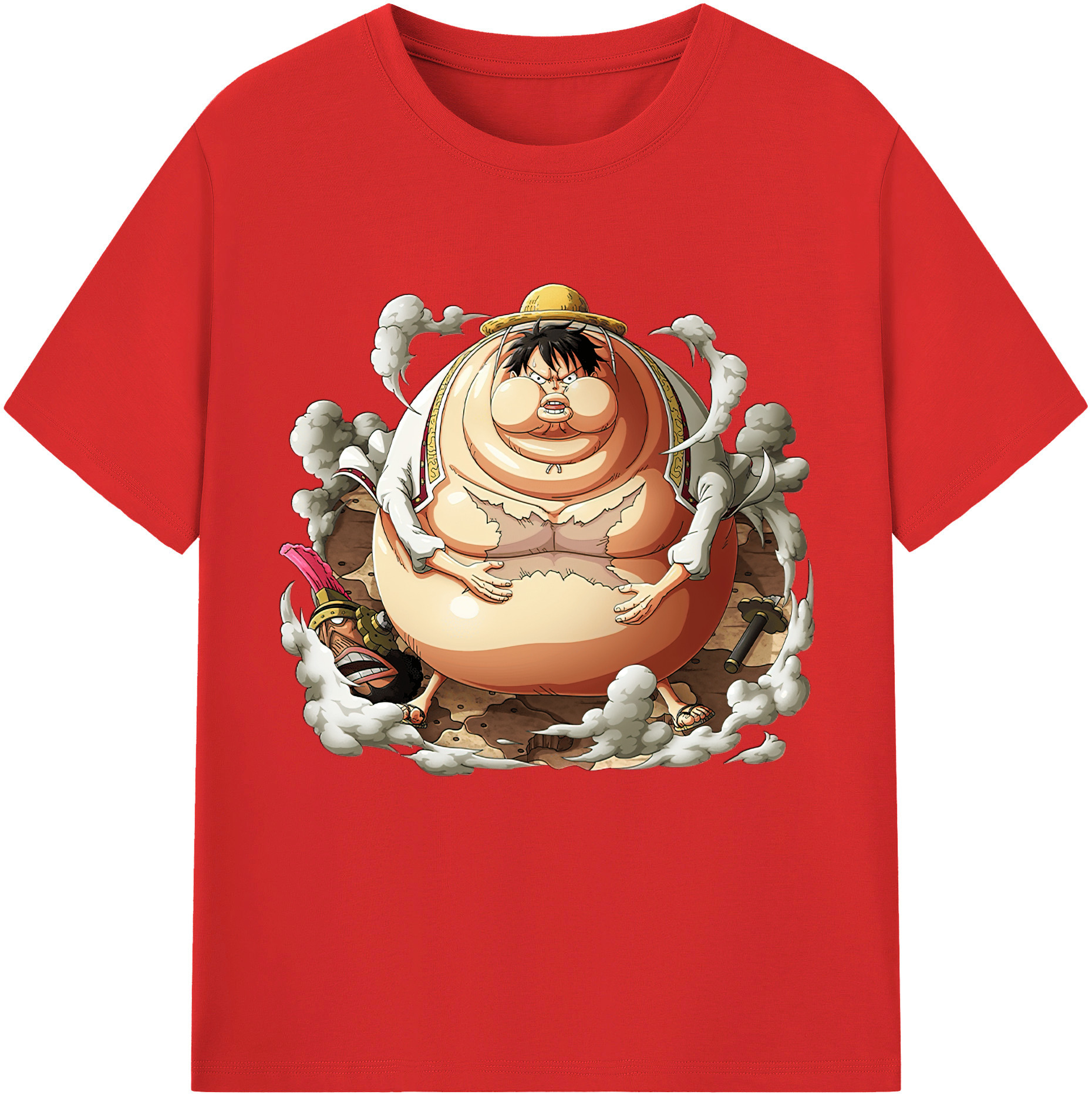 ワンピース モンキー・D・ルフィ ONE PIECE Monkey D. Luffy レディースカジュアルプリントTシャツ（綿100％）