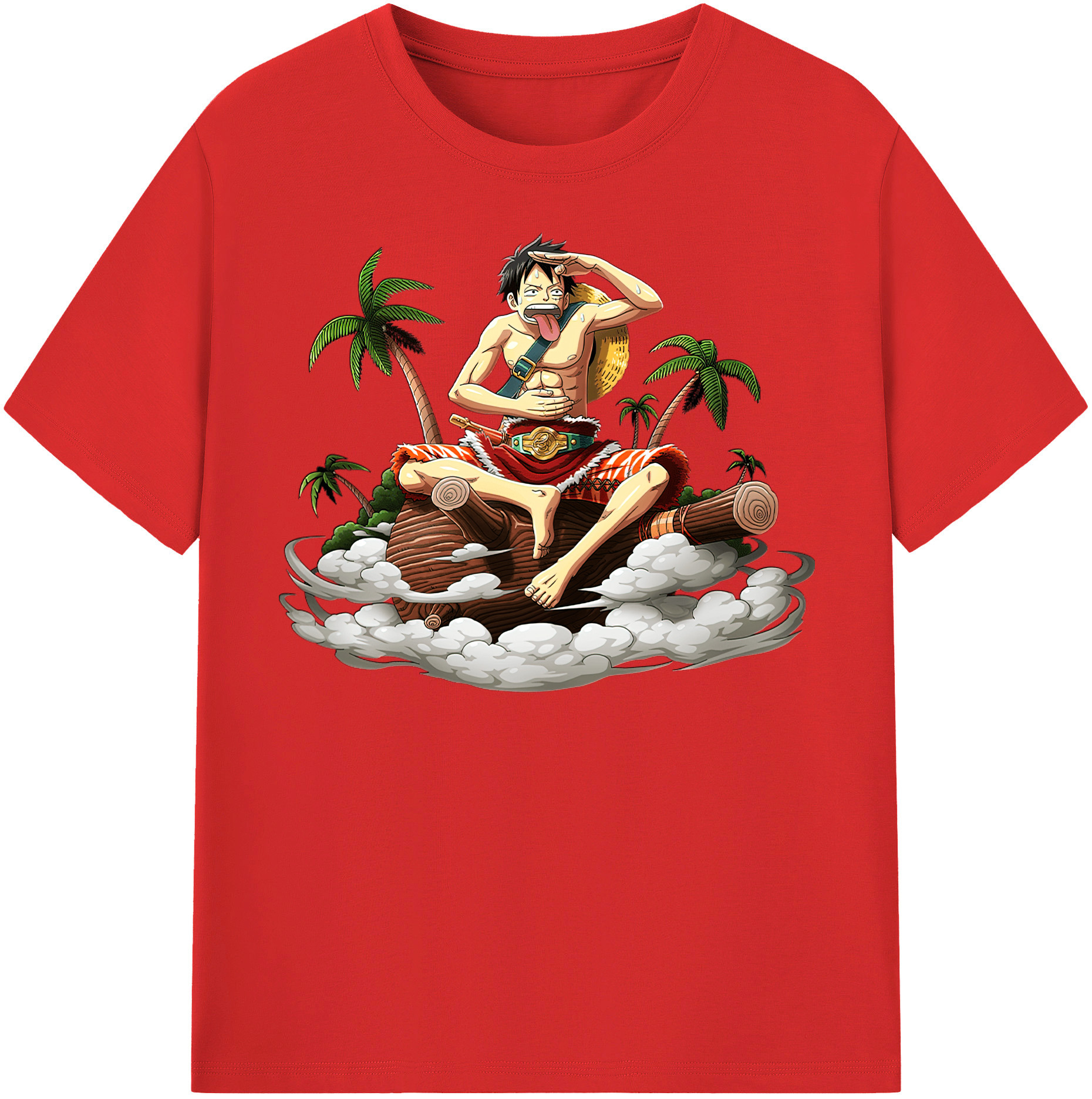ワンピース モンキー・D・ルフィ ONE PIECE Monkey D. Luffy レディースカジュアルプリントTシャツ（綿100％）