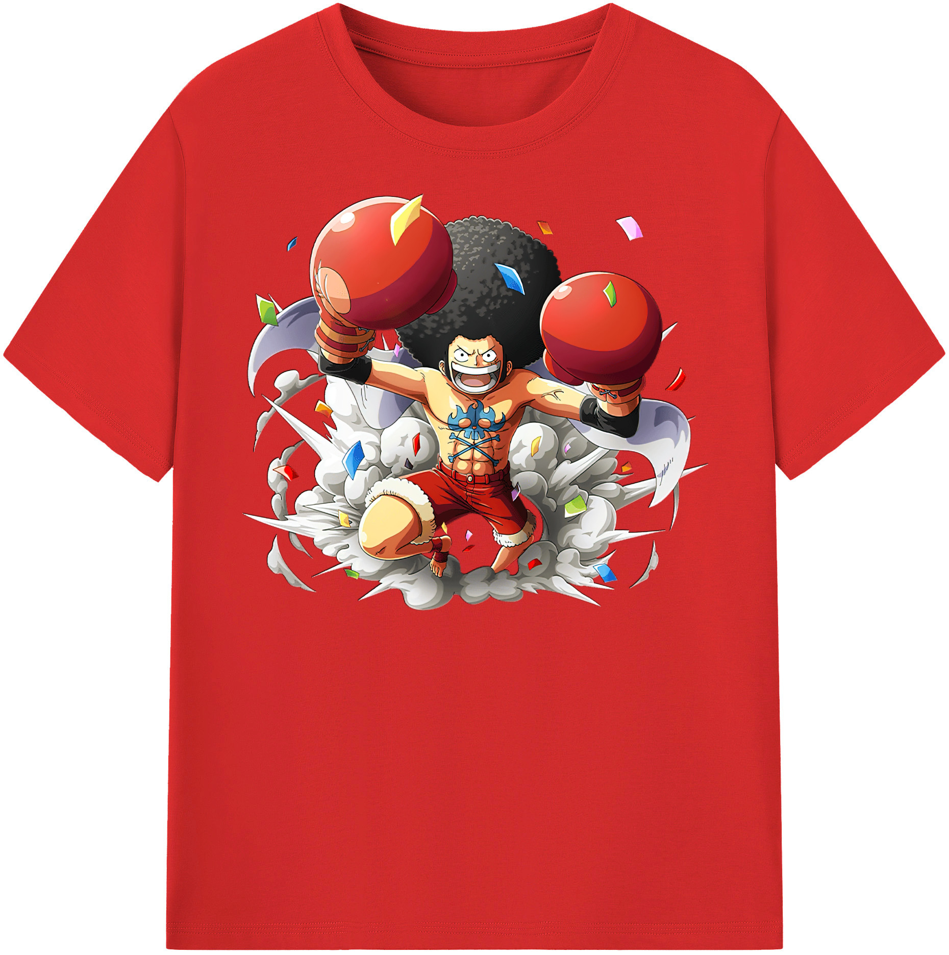 ワンピース モンキー・D・ルフィ ONE PIECE Monkey D. Luffy レディースカジュアルプリントTシャツ（綿100％）