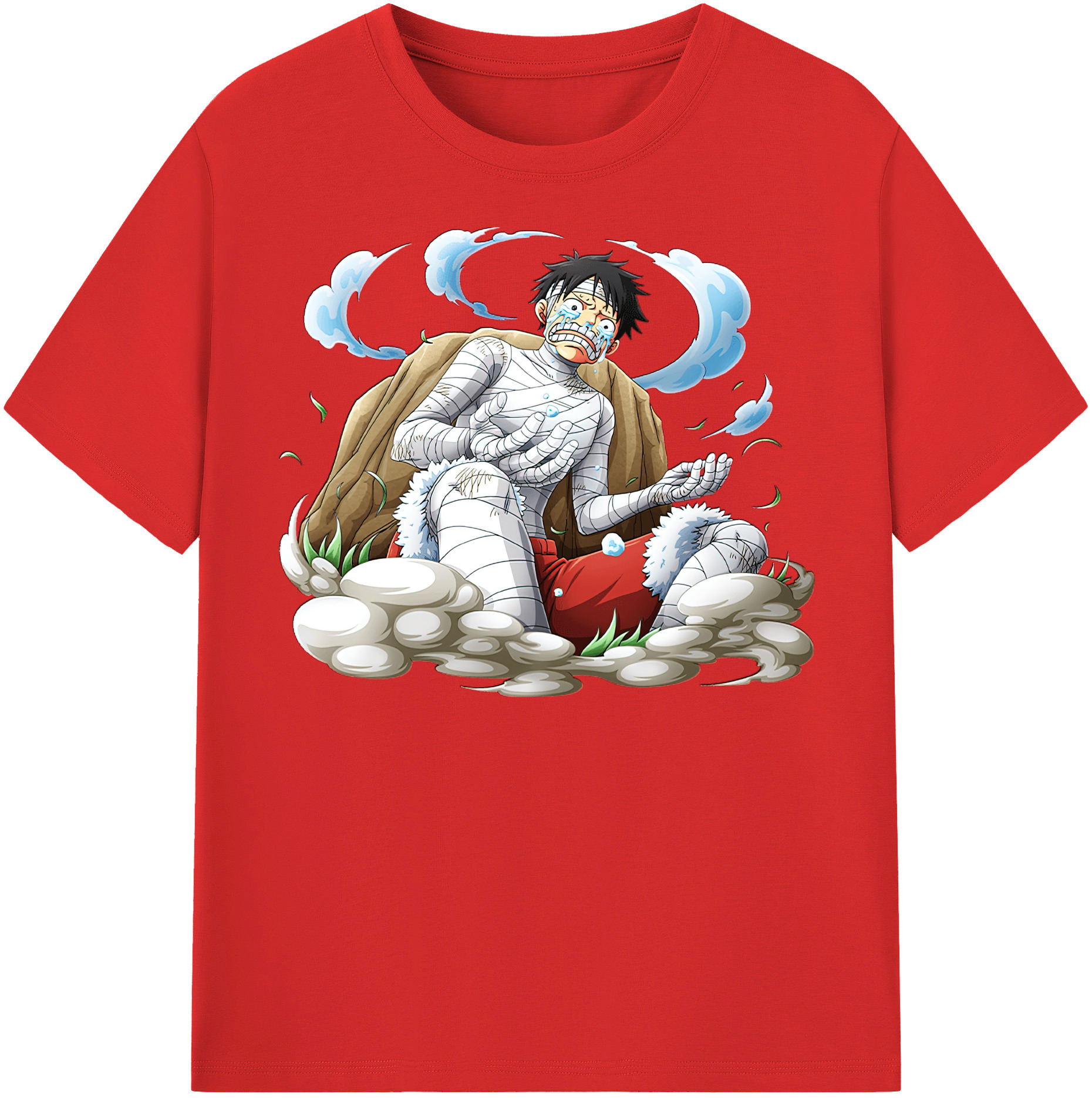 ワンピース モンキー・D・ルフィ ONE PIECE Monkey D. Luffy レディースカジュアルプリントTシャツ（綿100％）
