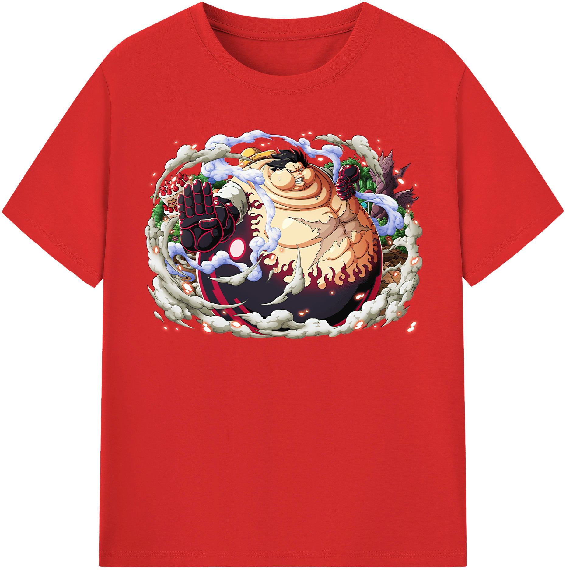 ワンピース モンキー・D・ルフィ ONE PIECE Monkey D. Luffy レディースカジュアルプリントTシャツ（綿100％）