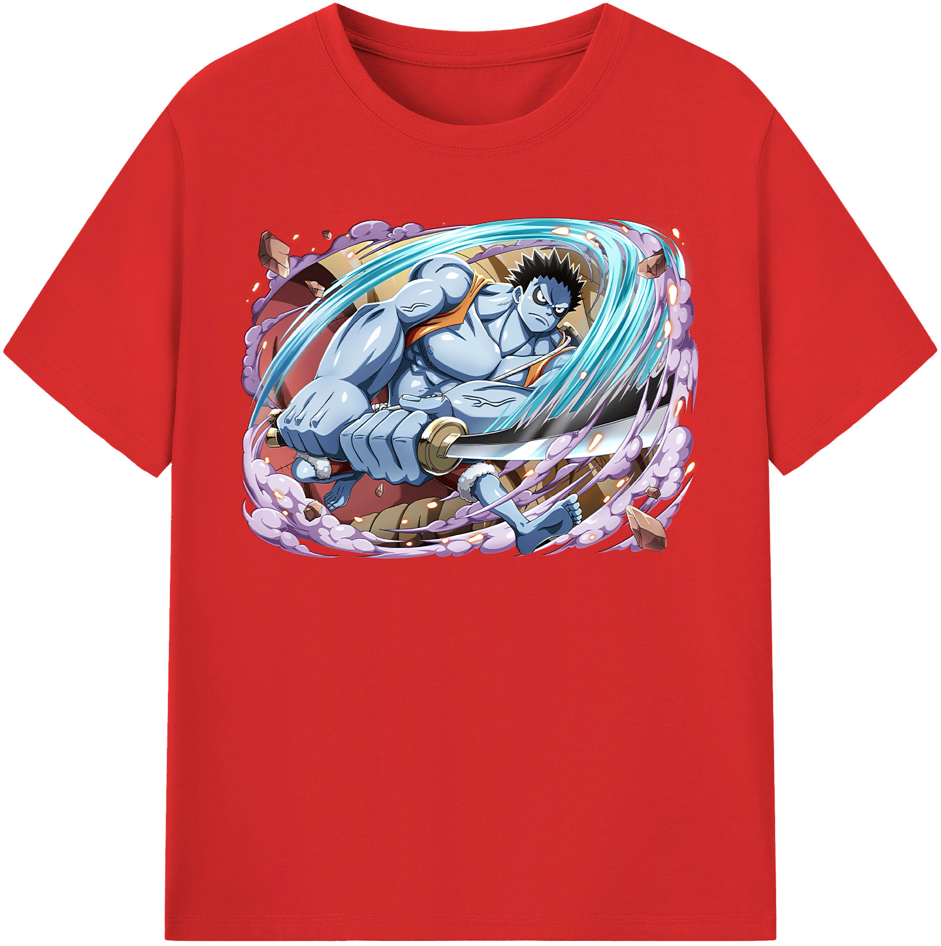 ワンピース モンキー・D・ルフィ ONE PIECE Monkey D. Luffy レディースカジュアルプリントTシャツ（綿100％）