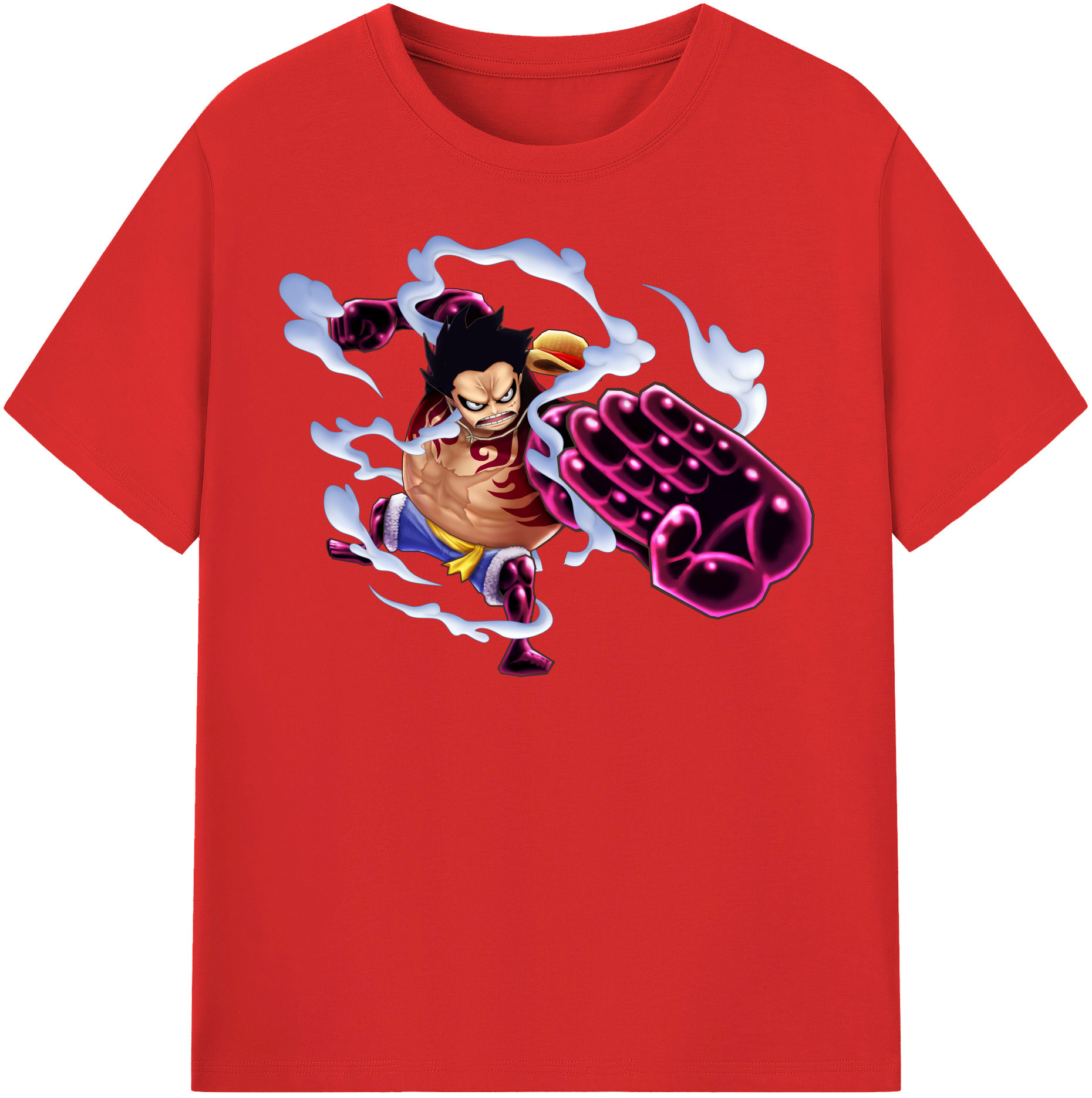 ワンピース モンキー・D・ルフィ ONE PIECE Monkey D. Luffy レディースカジュアルプリントTシャツ（綿100％）