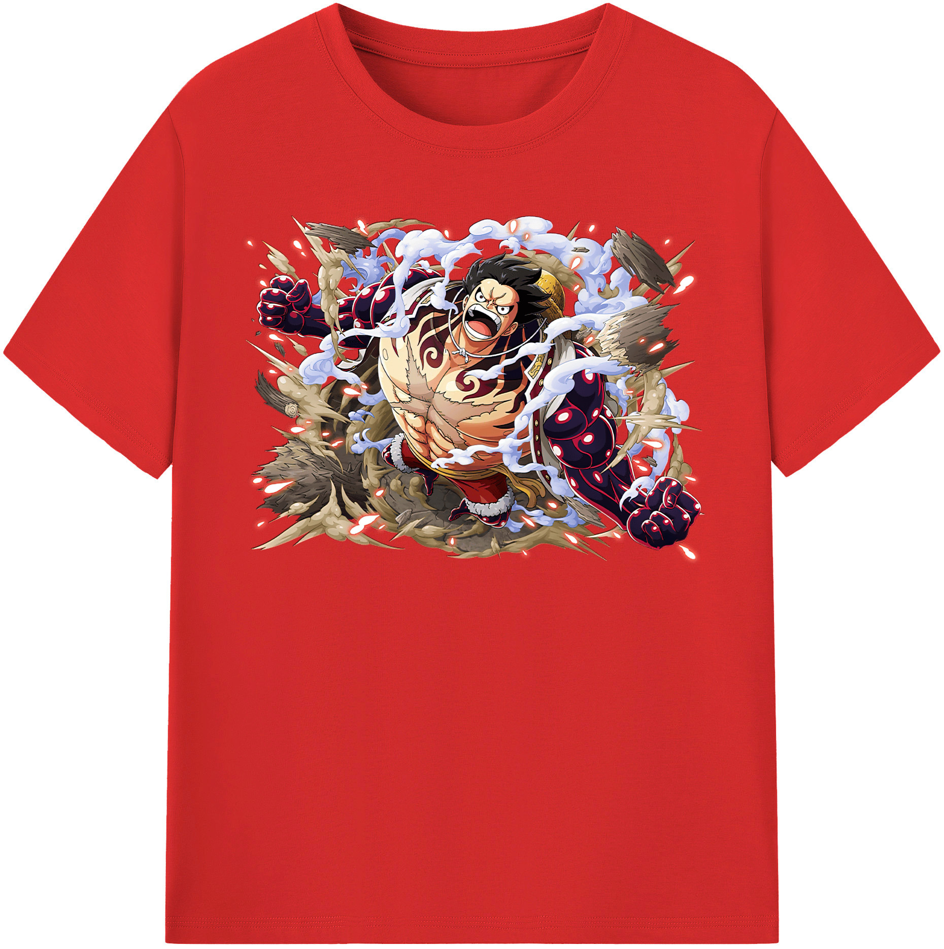 ワンピース モンキー・D・ルフィ ONE PIECE Monkey D. Luffy レディースカジュアルプリントTシャツ（綿100％）