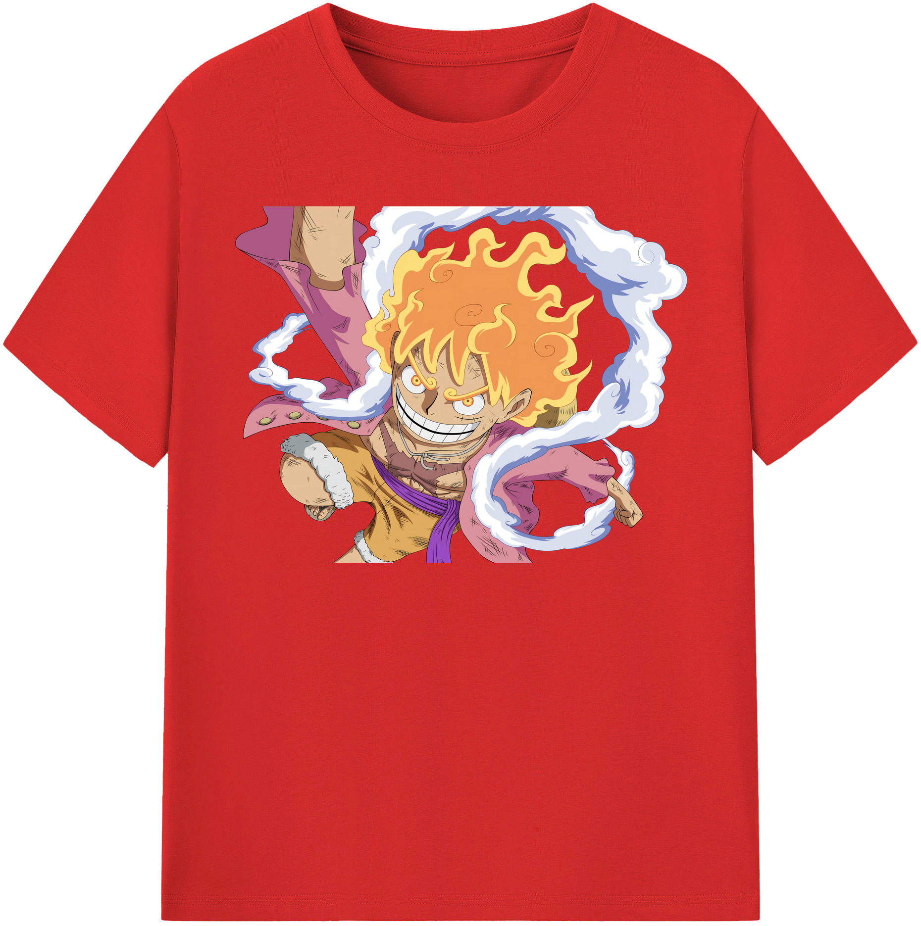 ワンピース モンキー・D・ルフィ ONE PIECE Monkey D. Luffy レディースカジュアルプリントTシャツ（綿100％）