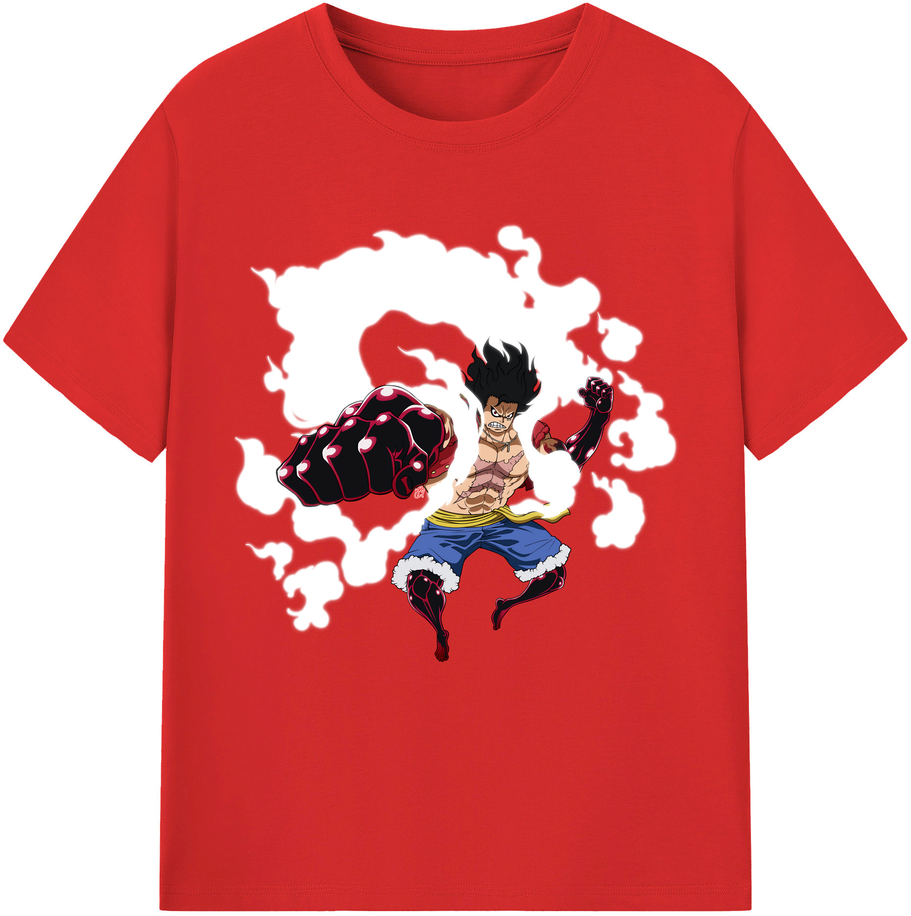 ワンピース モンキー・D・ルフィ ONE PIECE Monkey D. Luffy レディースカジュアルプリントTシャツ（綿100％）