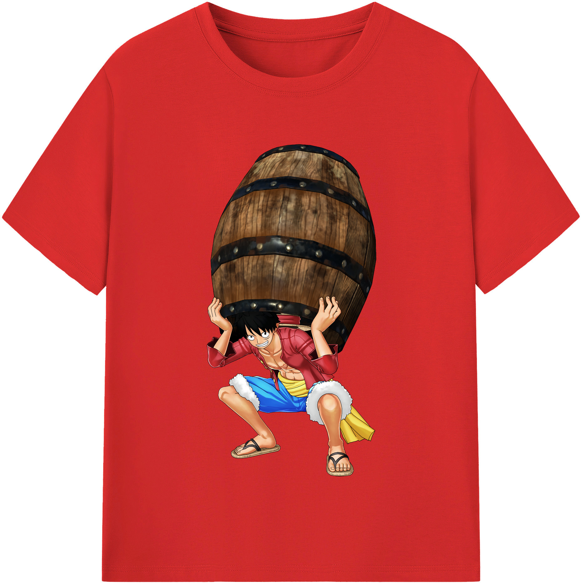 ワンピース モンキー・D・ルフィ ONE PIECE Monkey D. Luffy レディースカジュアルプリントTシャツ（綿100％）