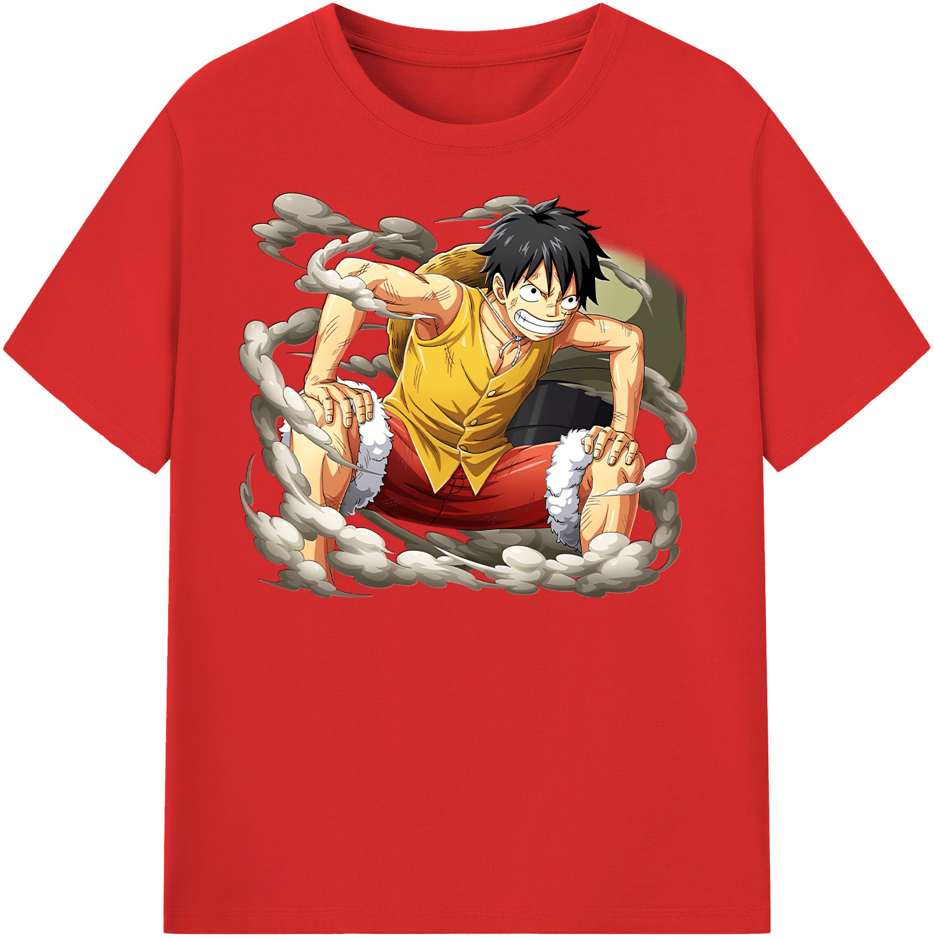 ワンピース モンキー・D・ルフィ ONE PIECE Monkey D. Luffy レディースカジュアルプリントTシャツ（綿100％）