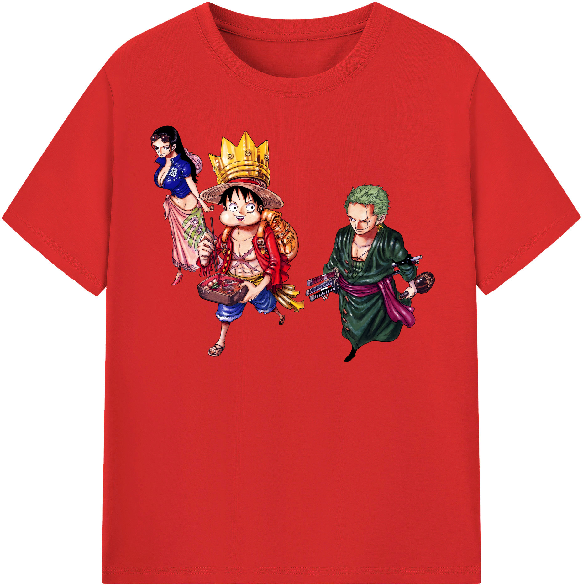 ワンピース モンキー・D・ルフィ ONE PIECE Monkey D. Luffy レディースカジュアルプリントTシャツ（綿100％）
