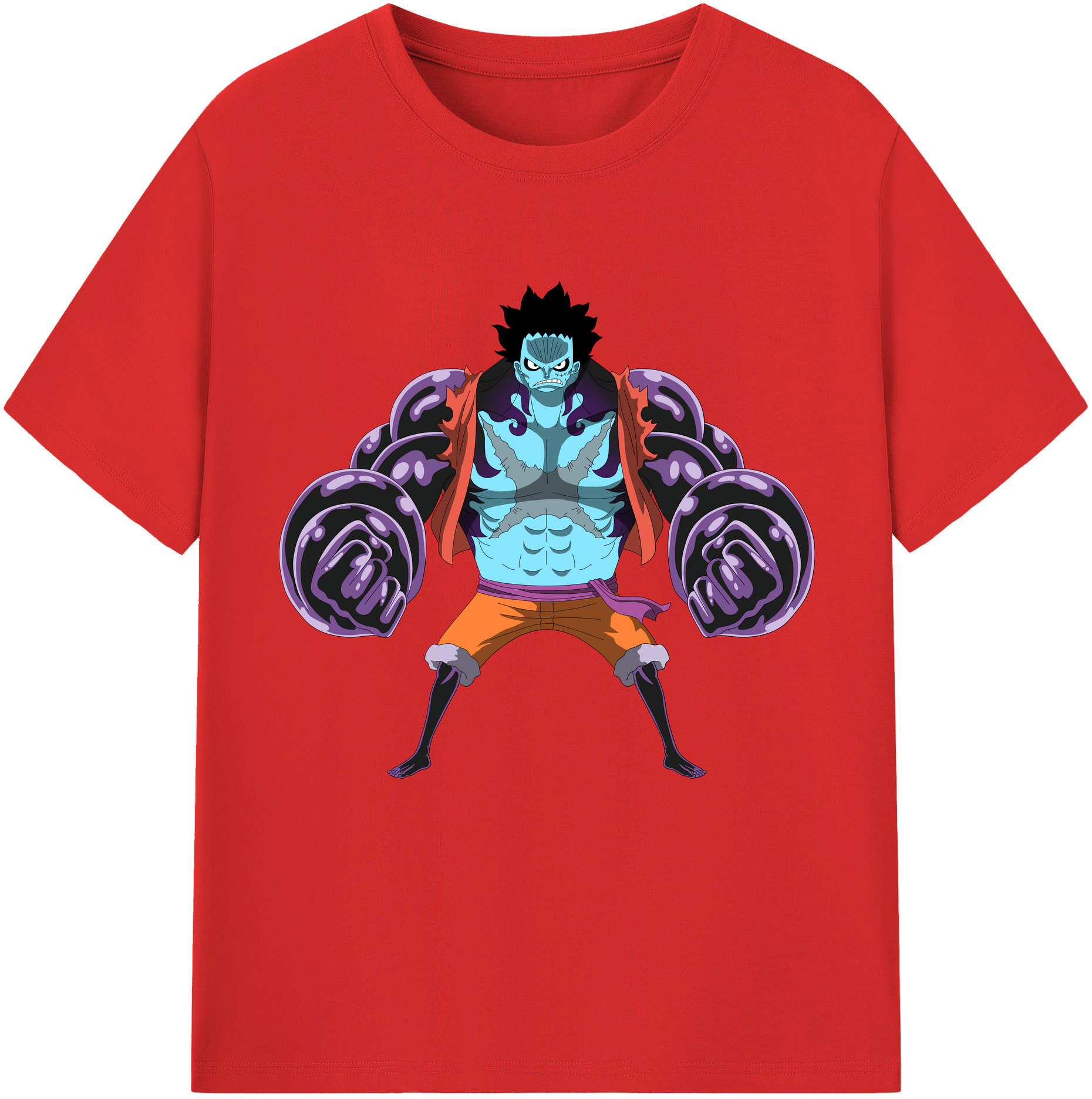 ワンピース モンキー・D・ルフィ ONE PIECE Monkey D. Luffy レディースカジュアルプリントTシャツ（綿100％）