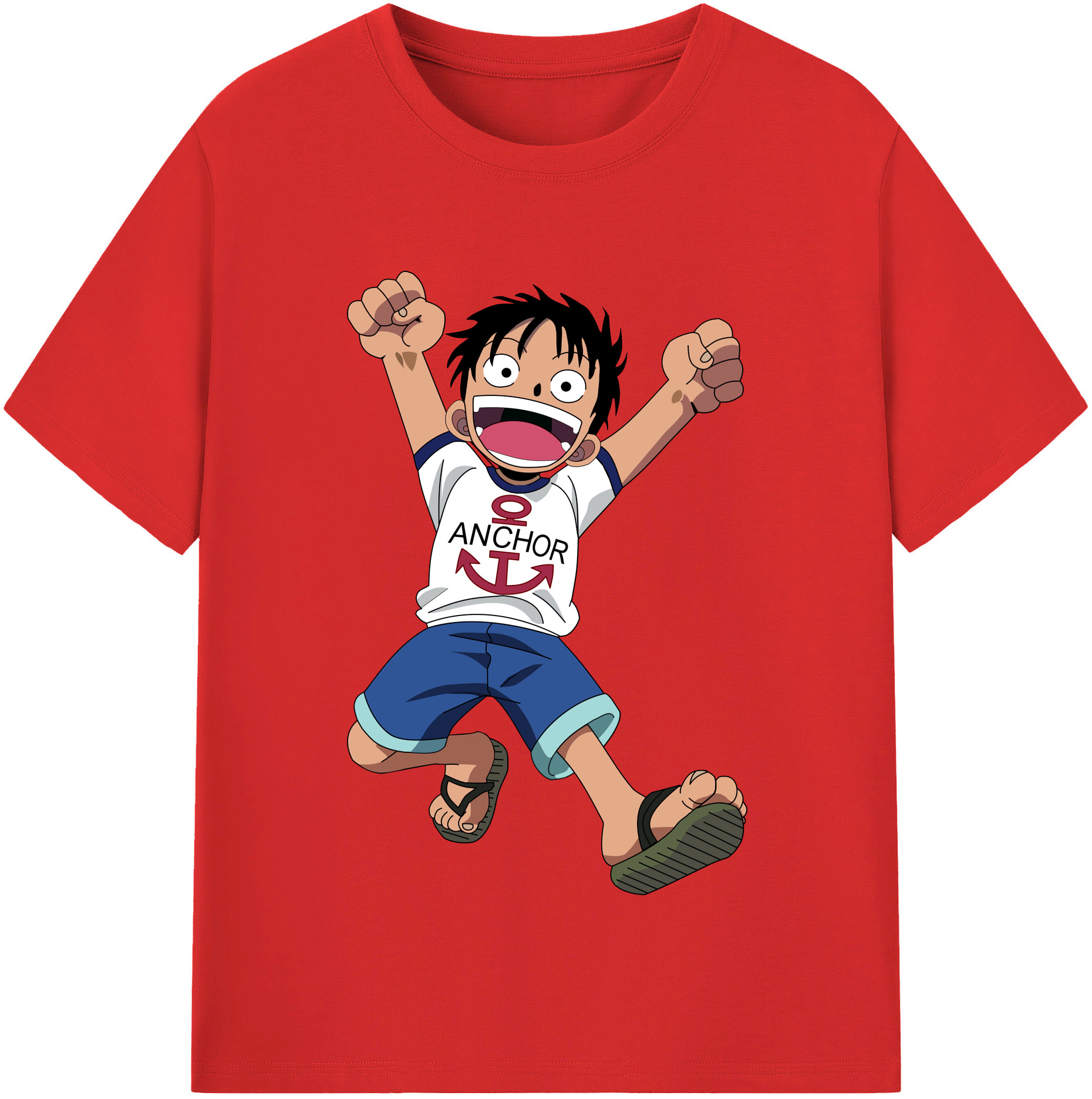 ワンピース モンキー・D・ルフィ ONE PIECE Monkey D. Luffy レディースカジュアルプリントTシャツ（綿100％）