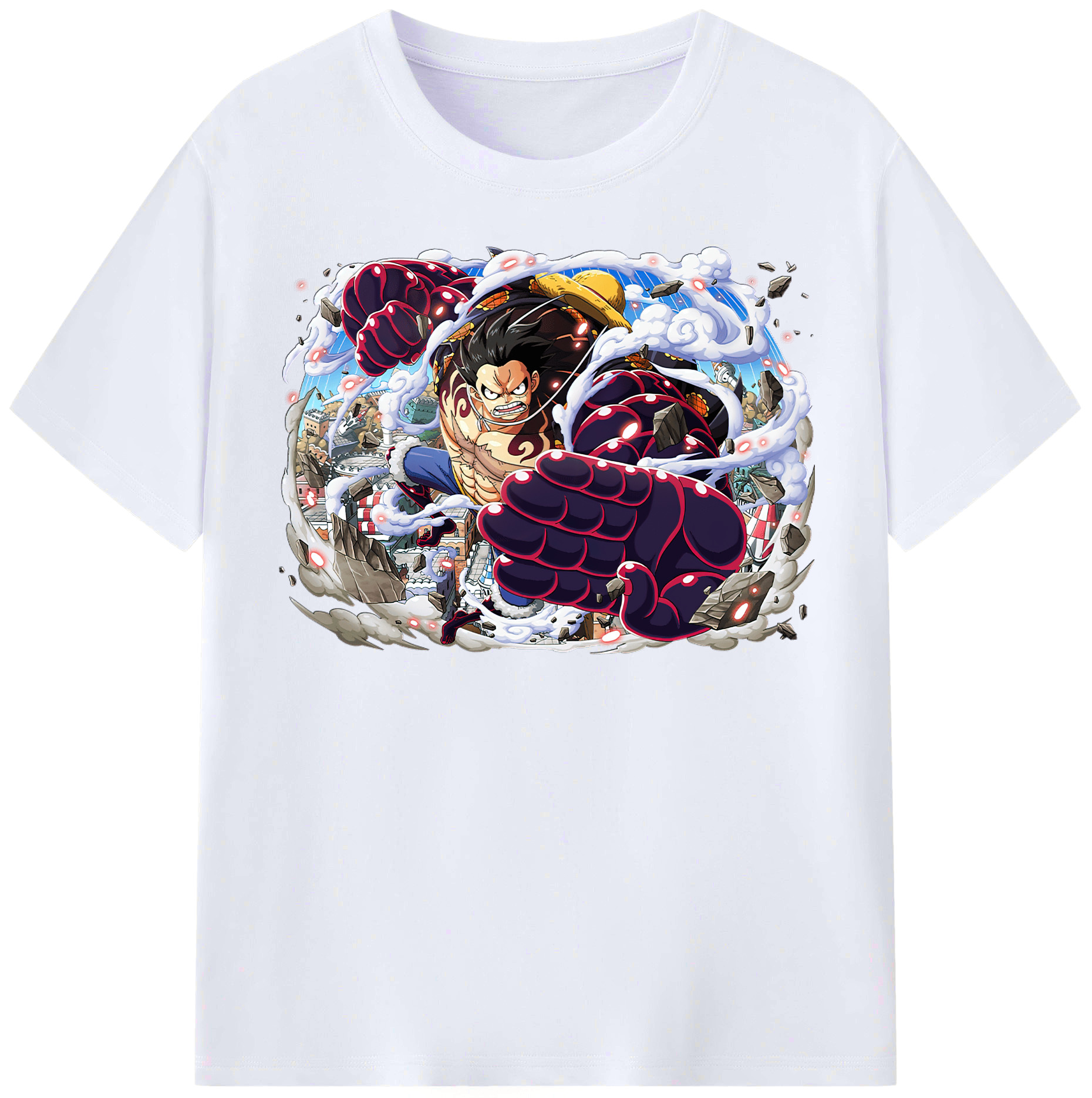 ワンピース モンキー・D・ルフィ ONE PIECE Monkey D. Luffy レディースカジュアルプリントTシャツ（綿100％）