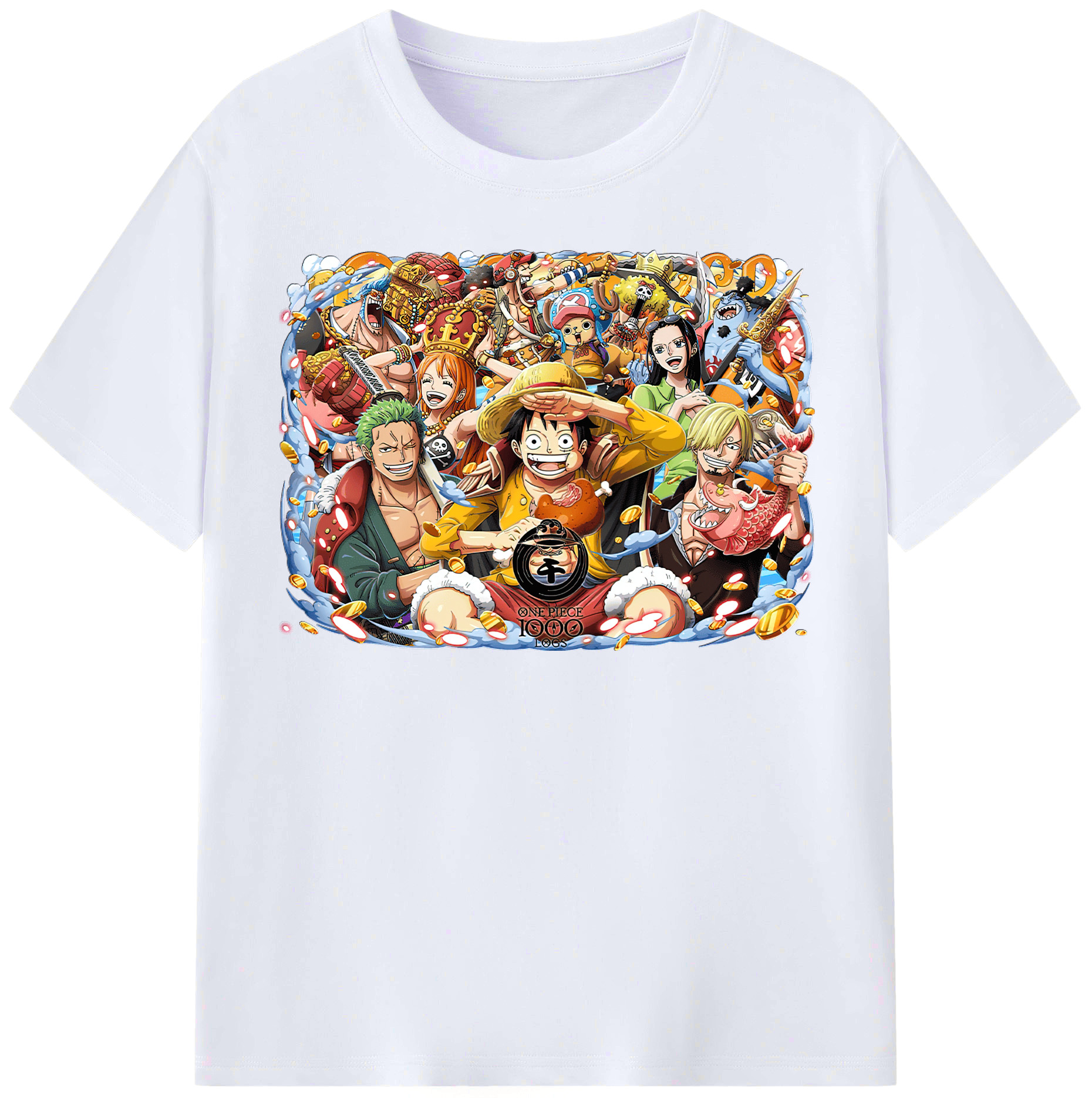 ワンピース モンキー・D・ルフィ ONE PIECE Monkey D. Luffy レディースカジュアルプリントTシャツ（綿100％）
