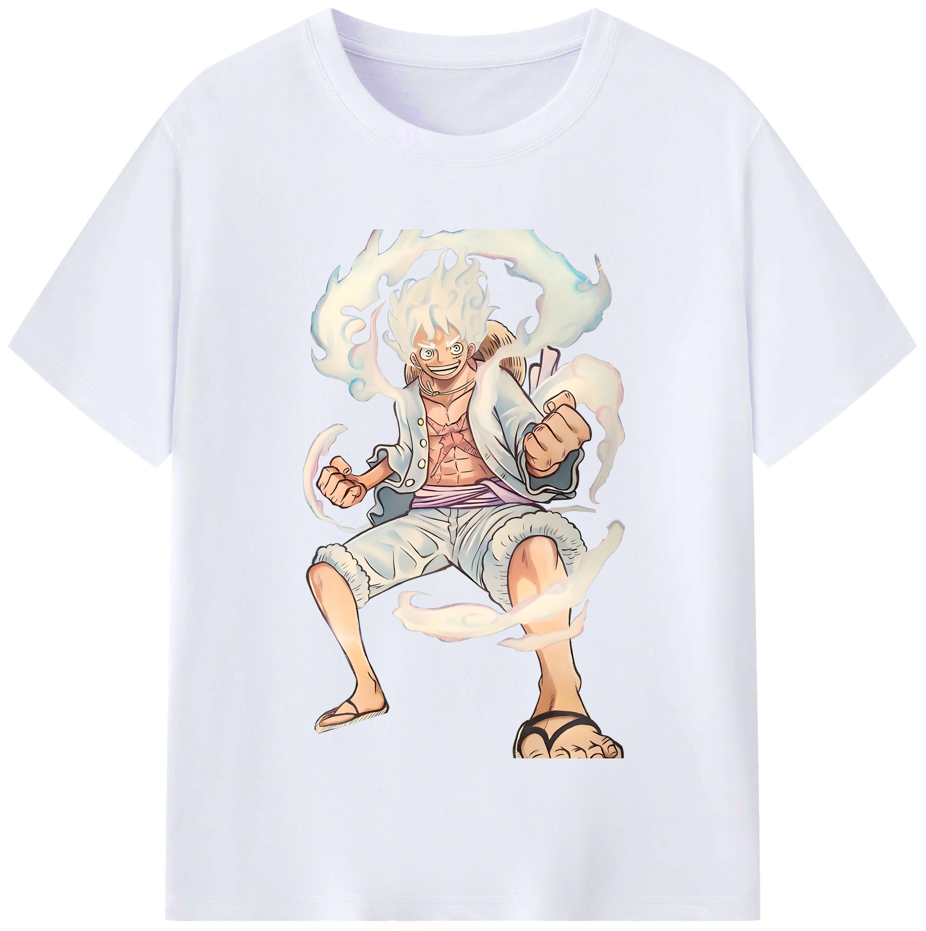 ワンピース モンキー・D・ルフィ ONE PIECE Monkey D. Luffy レディースカジュアルプリントTシャツ（綿100％）