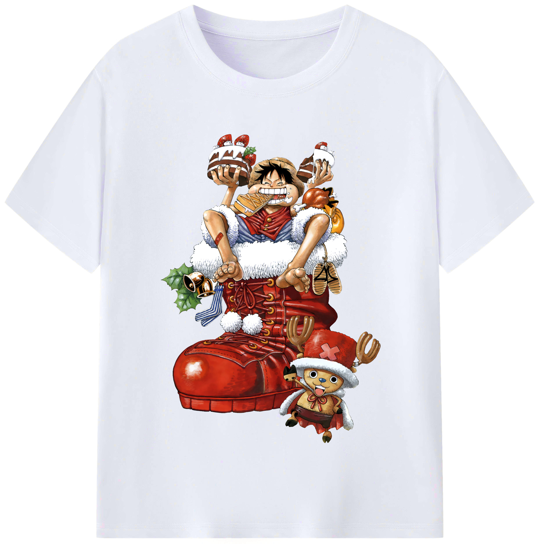 ワンピース モンキー・D・ルフィ ONE PIECE Monkey D. Luffy レディースカジュアルプリントTシャツ（綿100％）