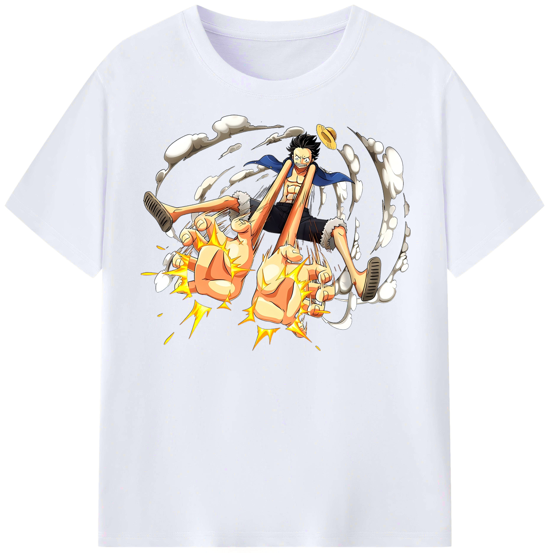 ワンピース モンキー・D・ルフィ ONE PIECE Monkey D. Luffy レディースカジュアルプリントTシャツ（綿100％）
