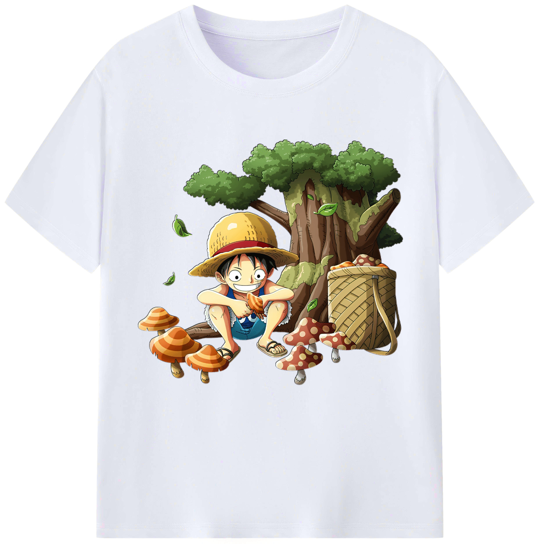 ワンピース モンキー・D・ルフィ ONE PIECE Monkey D. Luffy レディースカジュアルプリントTシャツ（綿100％）