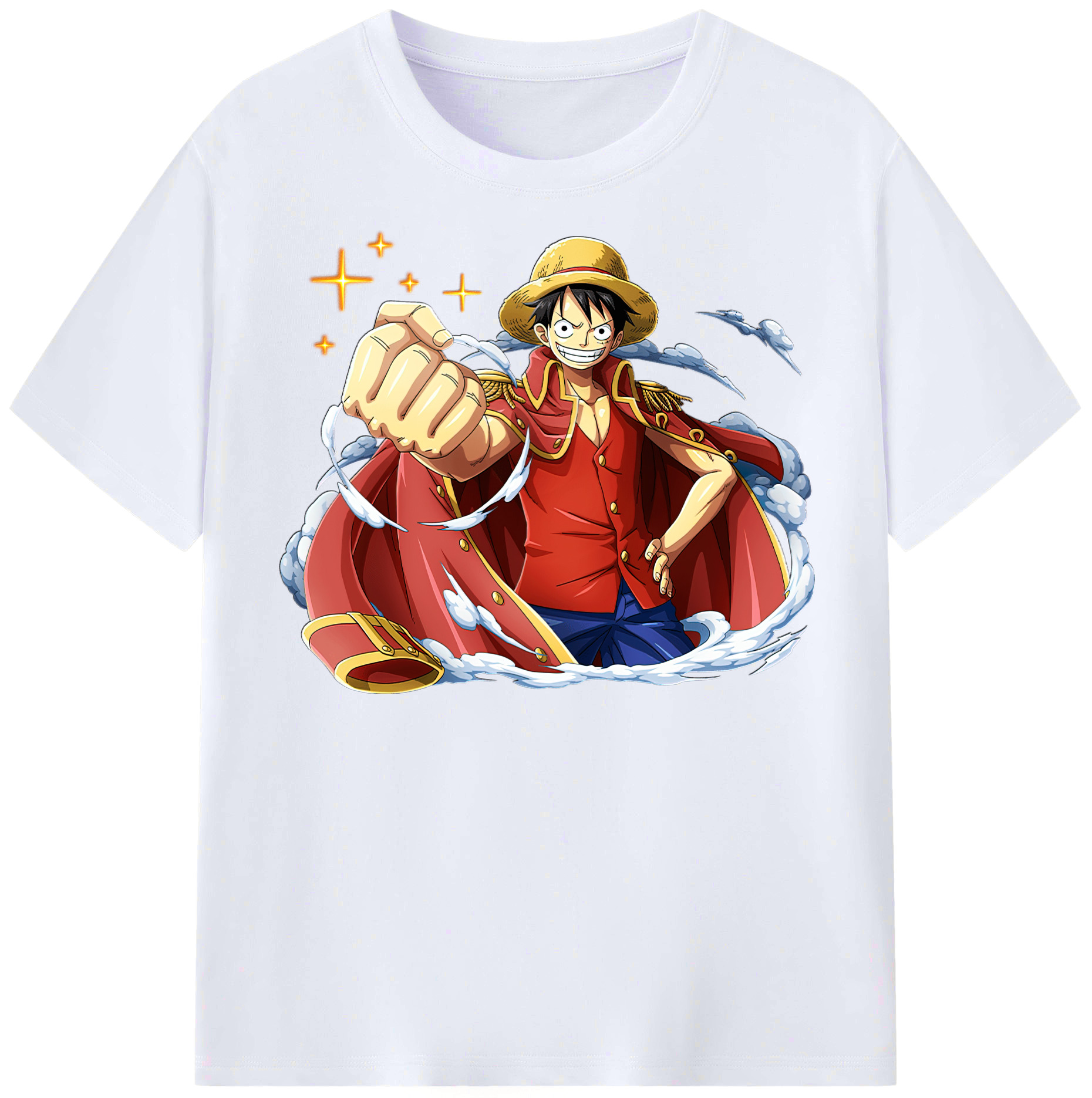 ワンピース モンキー・D・ルフィ ONE PIECE Monkey D. Luffy レディースカジュアルプリントTシャツ（綿100％）