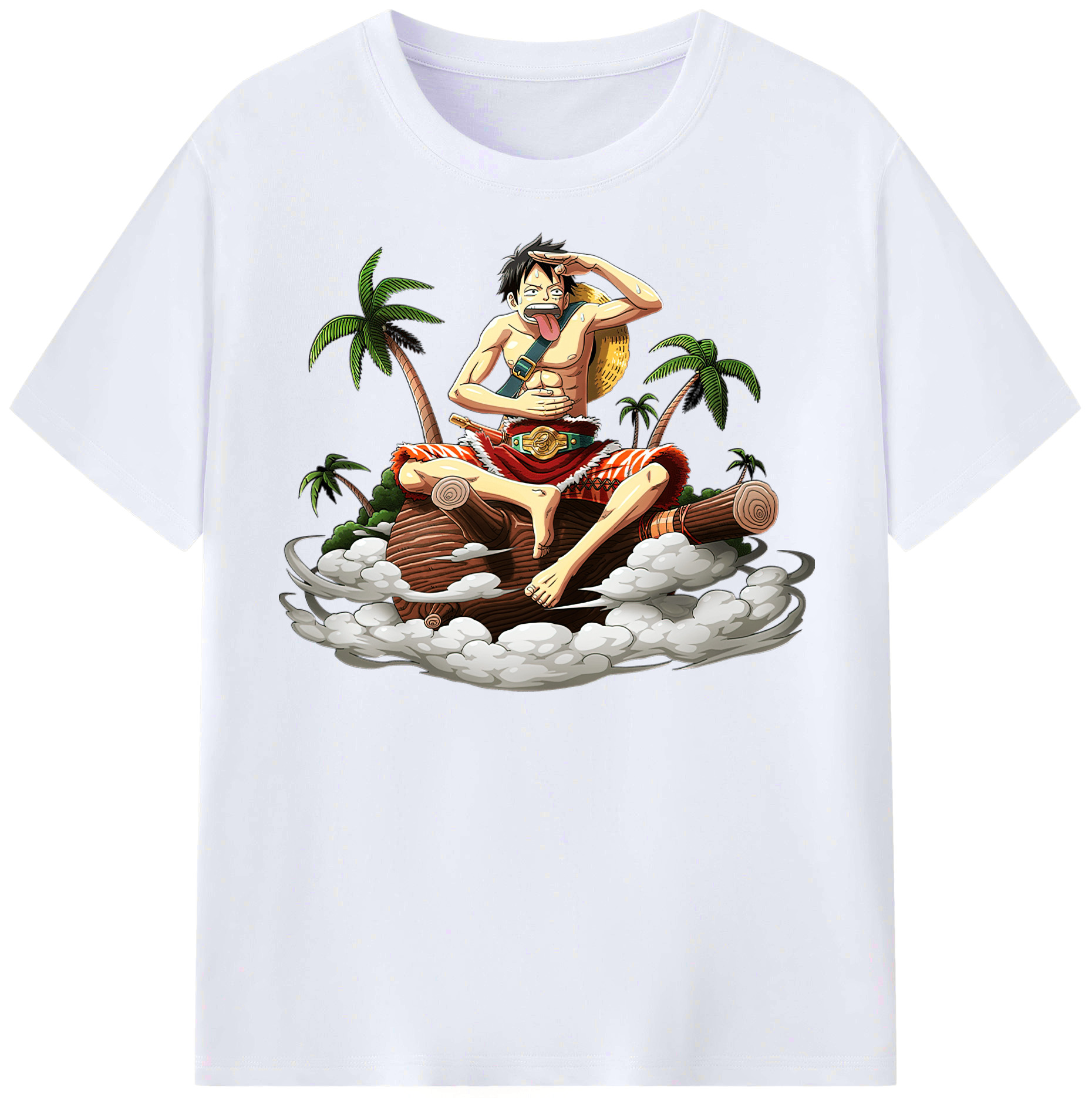 ワンピース モンキー・D・ルフィ ONE PIECE Monkey D. Luffy レディースカジュアルプリントTシャツ（綿100％）