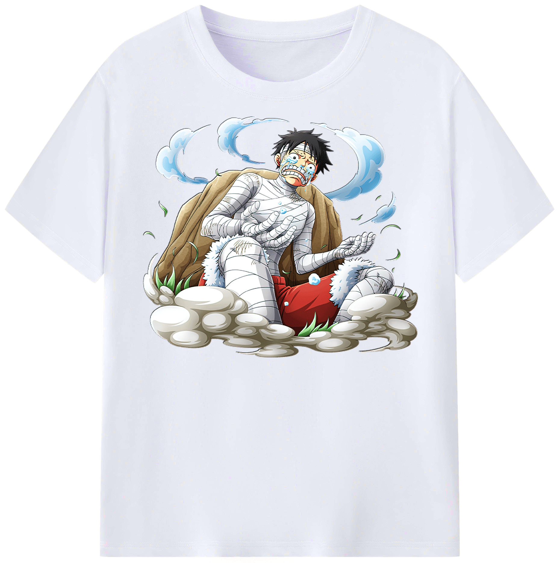 ワンピース モンキー・D・ルフィ ONE PIECE Monkey D. Luffy レディースカジュアルプリントTシャツ（綿100％）