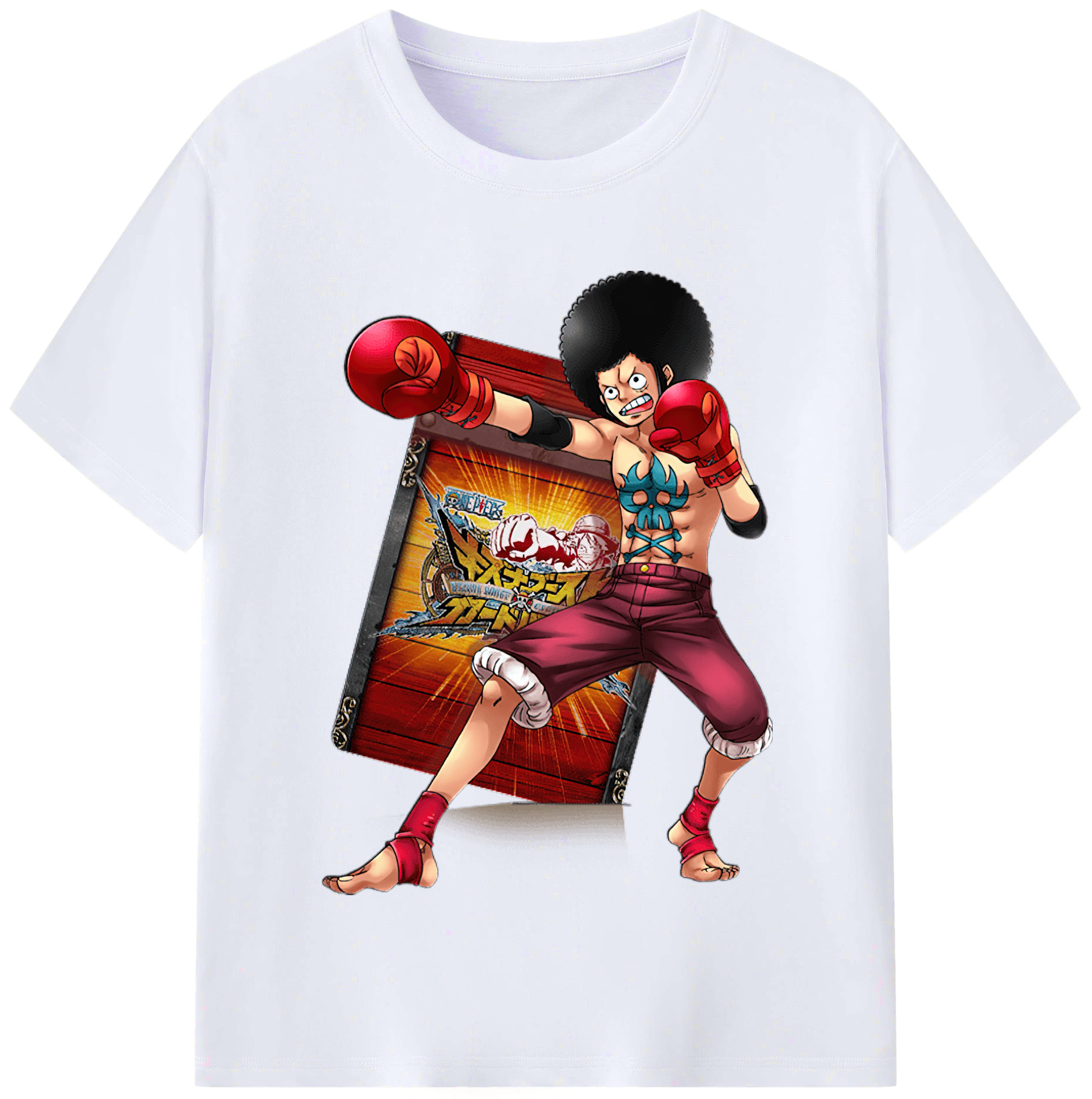 ワンピース モンキー・D・ルフィ ONE PIECE Monkey D. Luffy レディースカジュアルプリントTシャツ（綿100％）