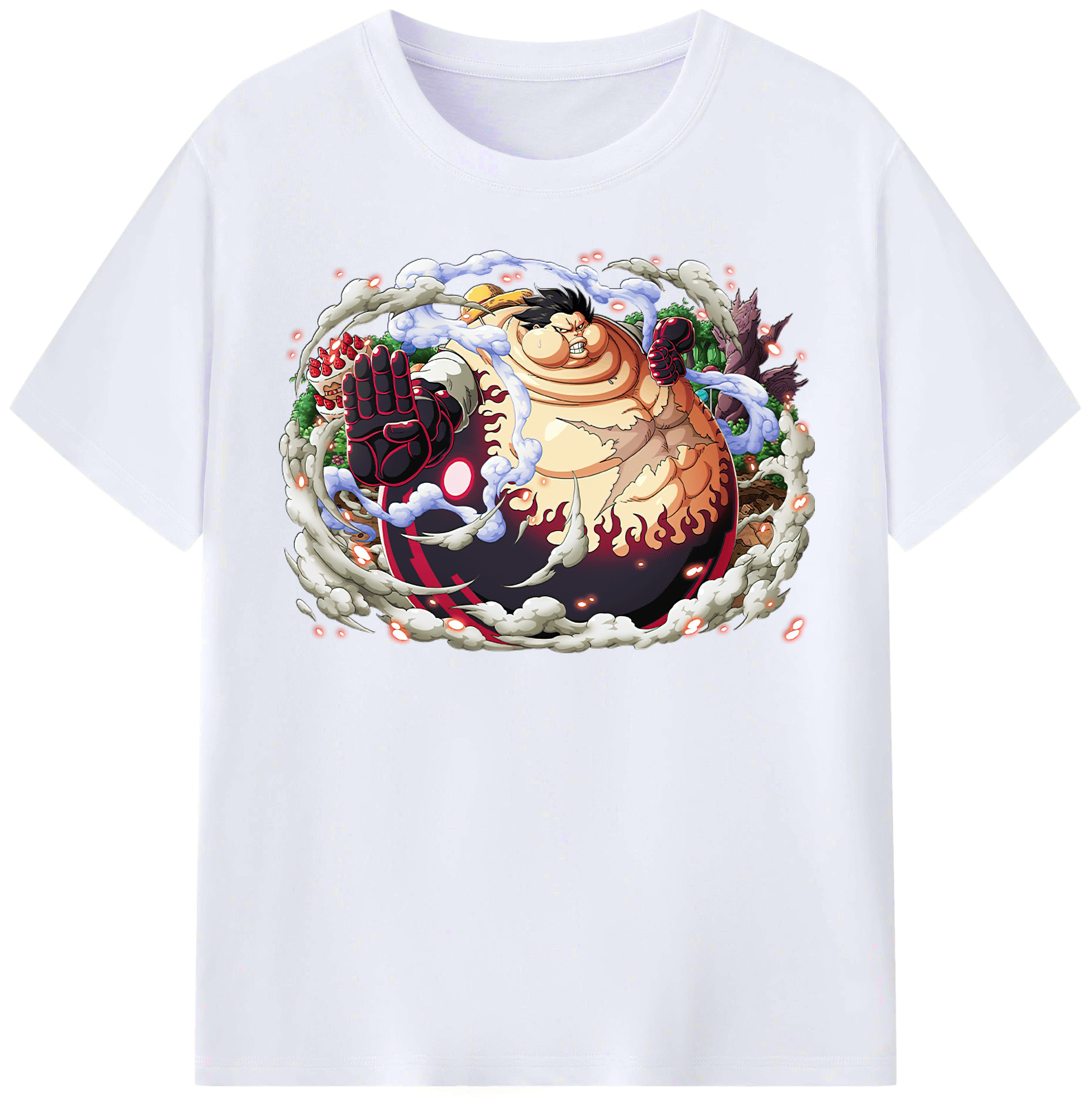 ワンピース モンキー・D・ルフィ ONE PIECE Monkey D. Luffy レディースカジュアルプリントTシャツ（綿100％）