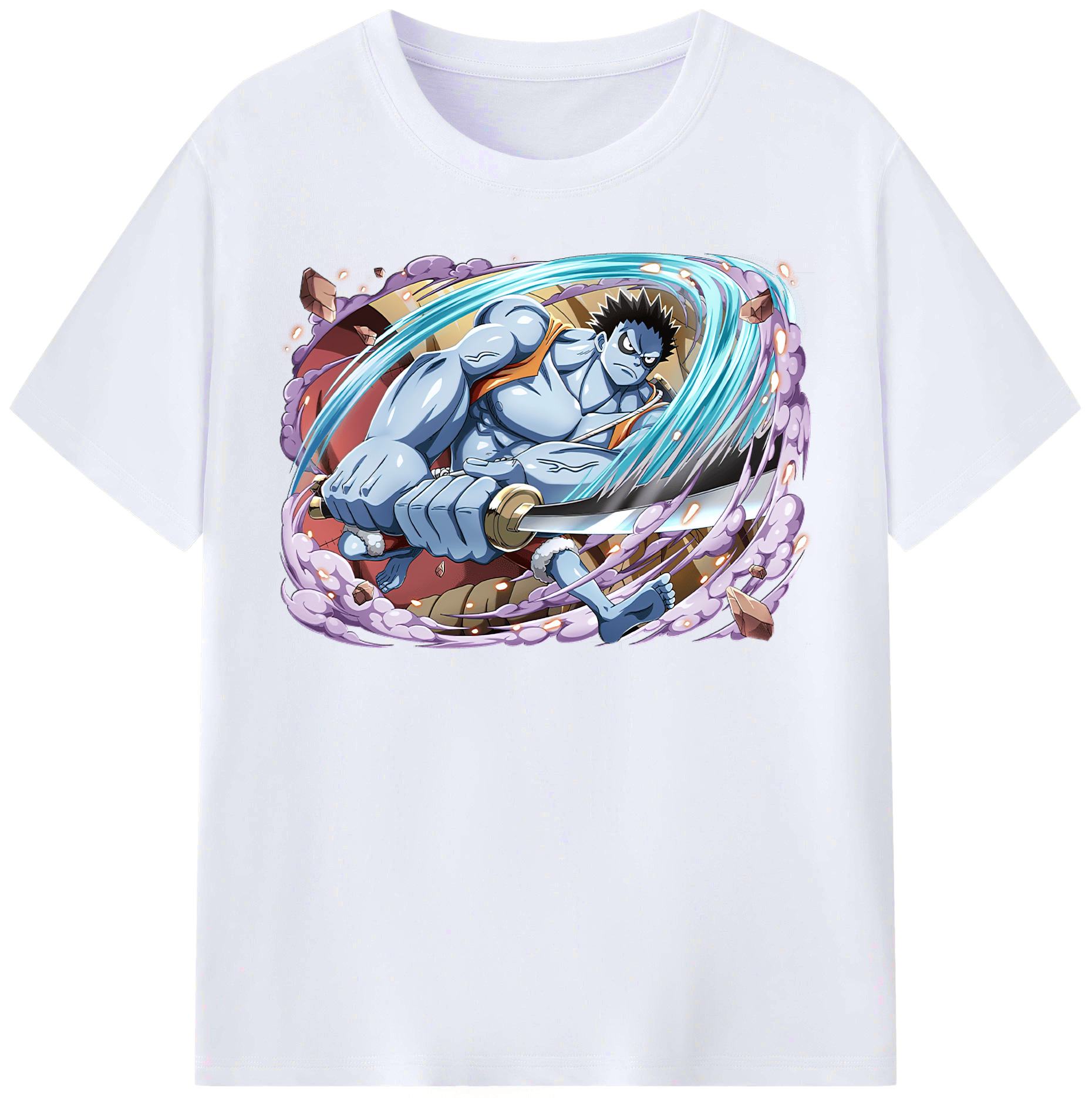 ワンピース モンキー・D・ルフィ ONE PIECE Monkey D. Luffy レディースカジュアルプリントTシャツ（綿100％）