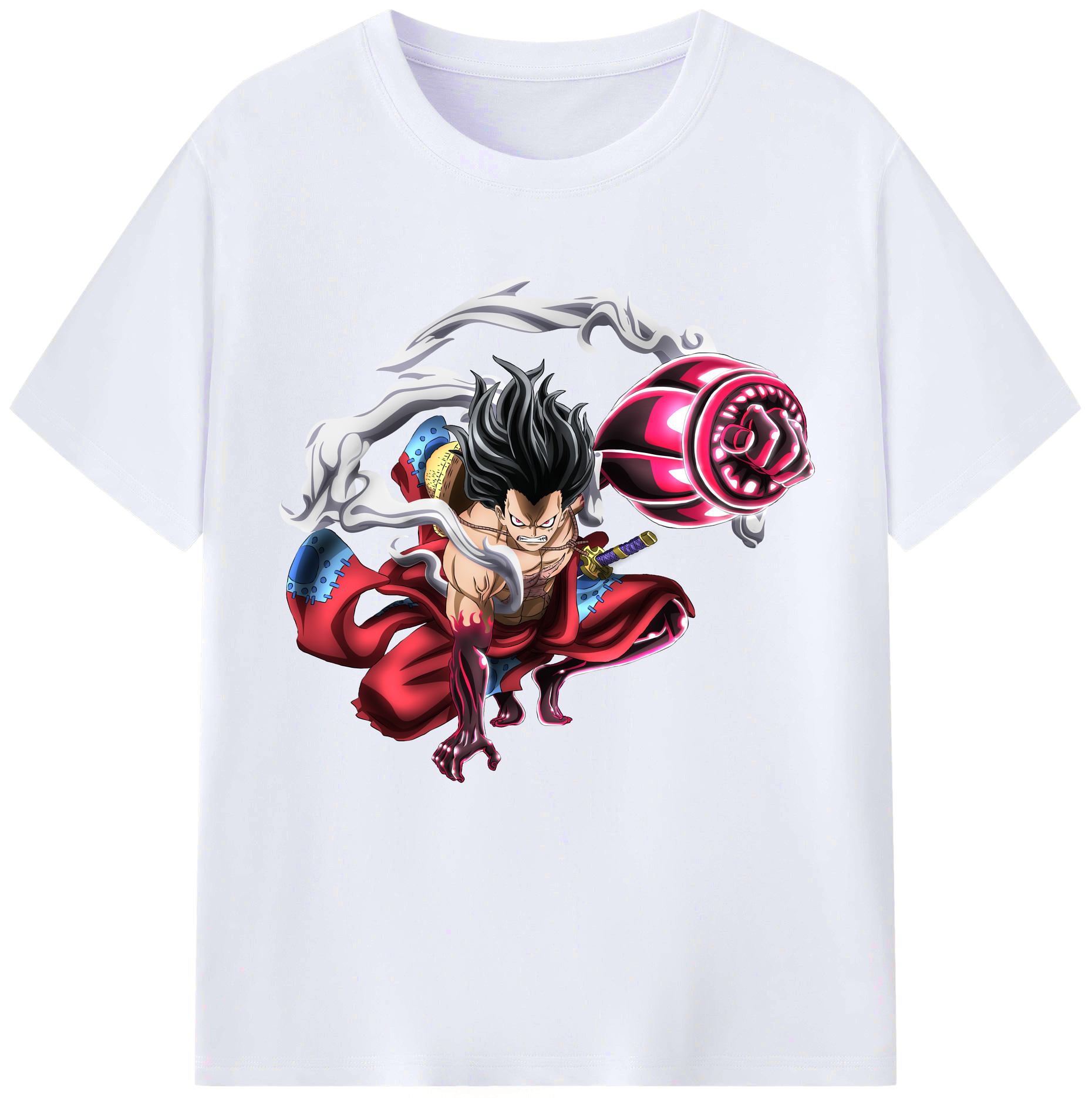 ワンピース モンキー・D・ルフィ ONE PIECE Monkey D. Luffy レディースカジュアルプリントTシャツ（綿100％）