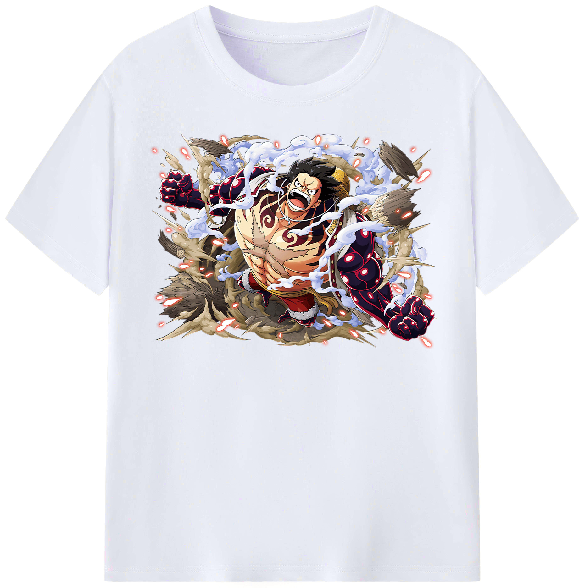 ワンピース モンキー・D・ルフィ ONE PIECE Monkey D. Luffy レディースカジュアルプリントTシャツ（綿100％）
