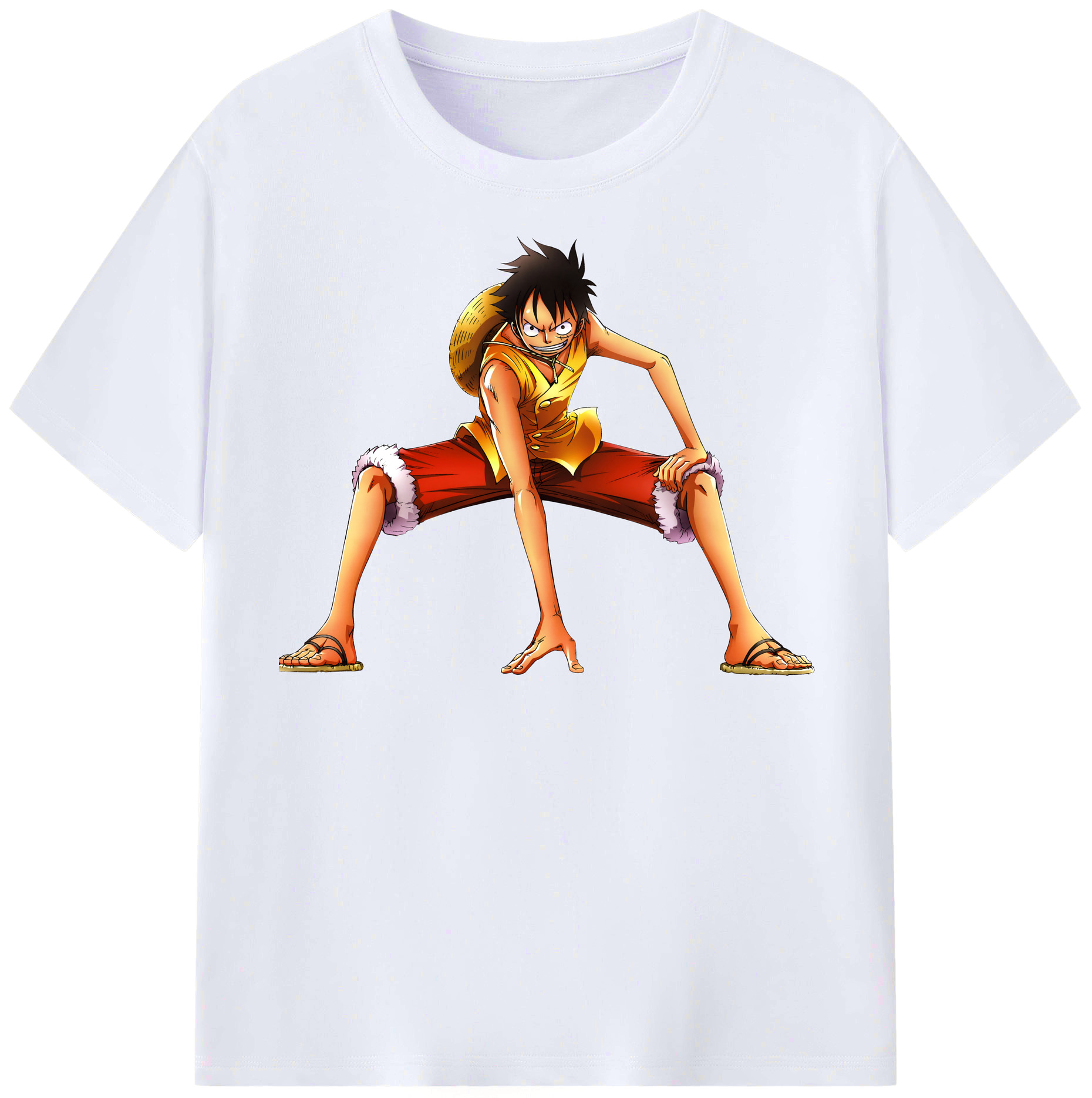 ワンピース モンキー・D・ルフィ ONE PIECE Monkey D. Luffy レディースカジュアルプリントTシャツ（綿100％）