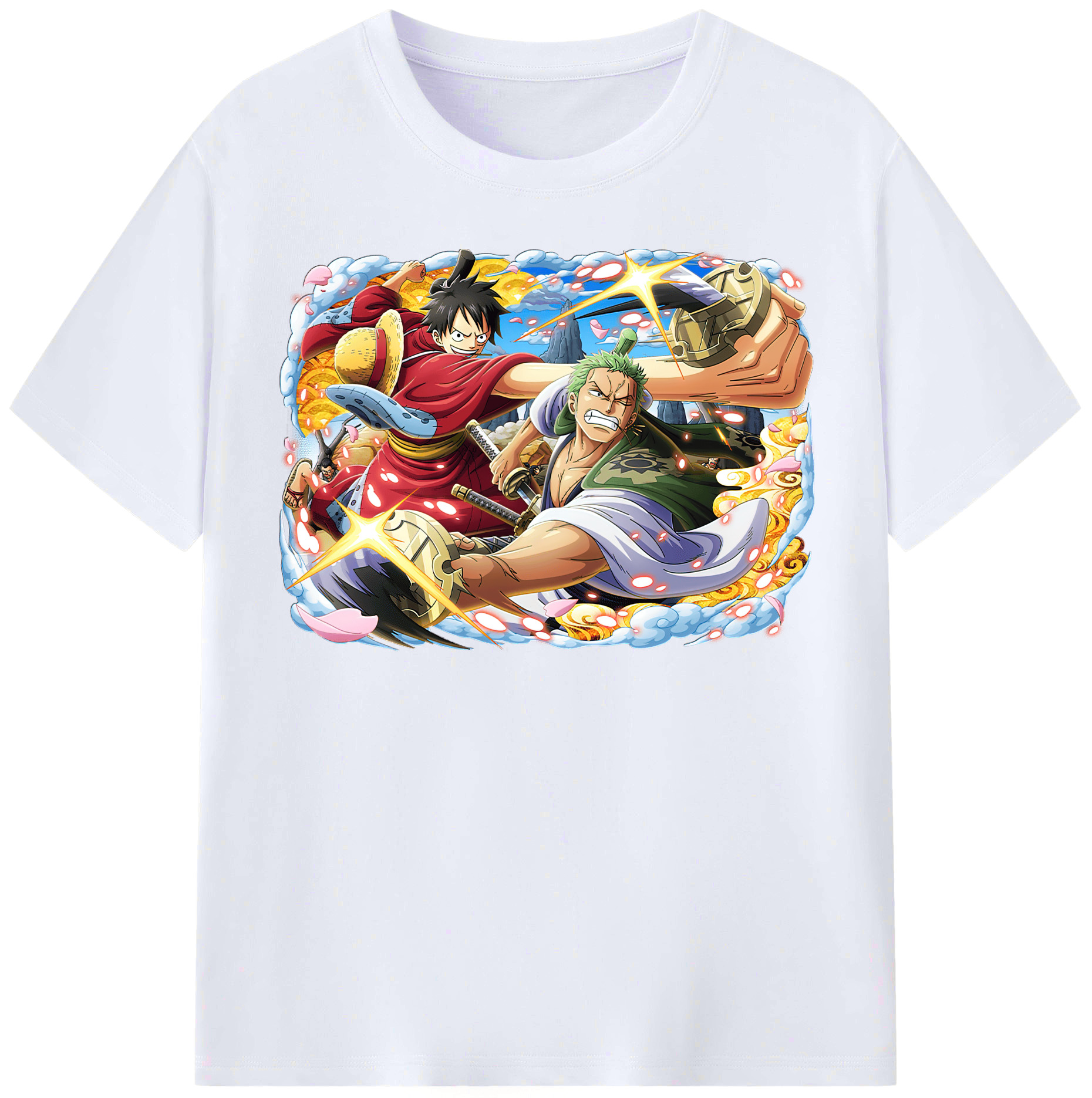 ワンピース モンキー・D・ルフィ ONE PIECE Monkey D. Luffy レディースカジュアルプリントTシャツ（綿100％）