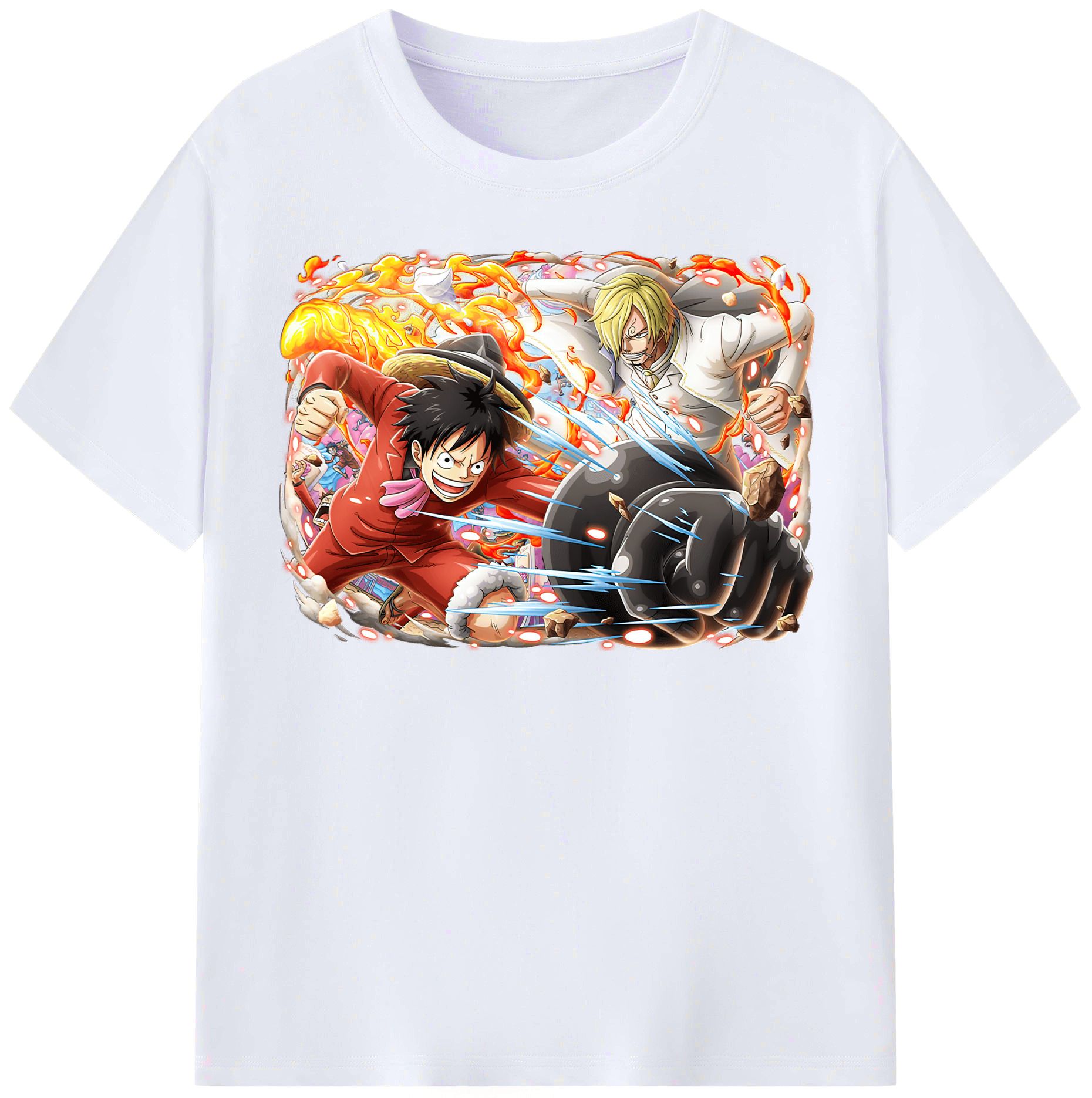 ワンピース モンキー・D・ルフィ ONE PIECE Monkey D. Luffy レディースカジュアルプリントTシャツ（綿100％）
