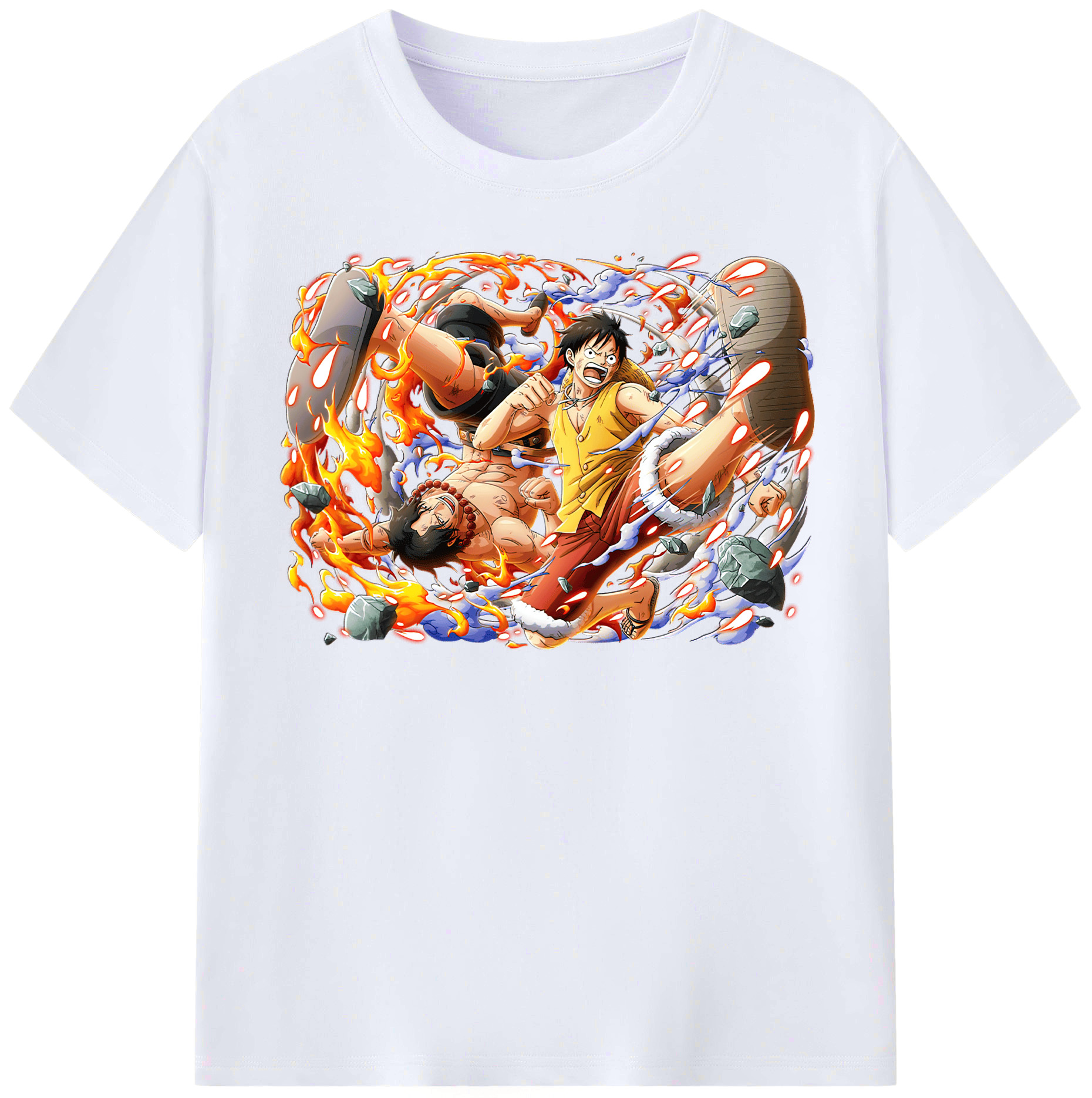 ワンピース モンキー・D・ルフィ ONE PIECE Monkey D. Luffy レディースカジュアルプリントTシャツ（綿100％）