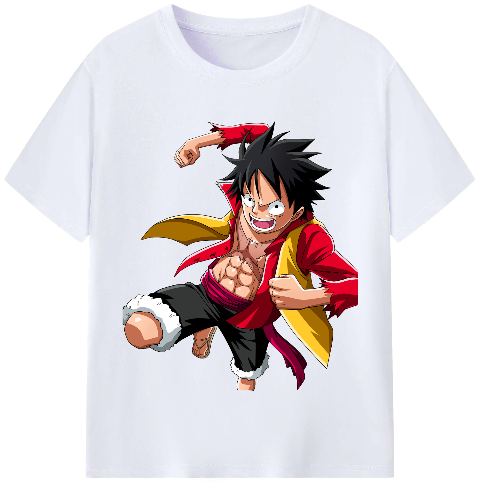 ワンピース モンキー・D・ルフィ ONE PIECE Monkey D. Luffy レディースカジュアルプリントTシャツ（綿100％）