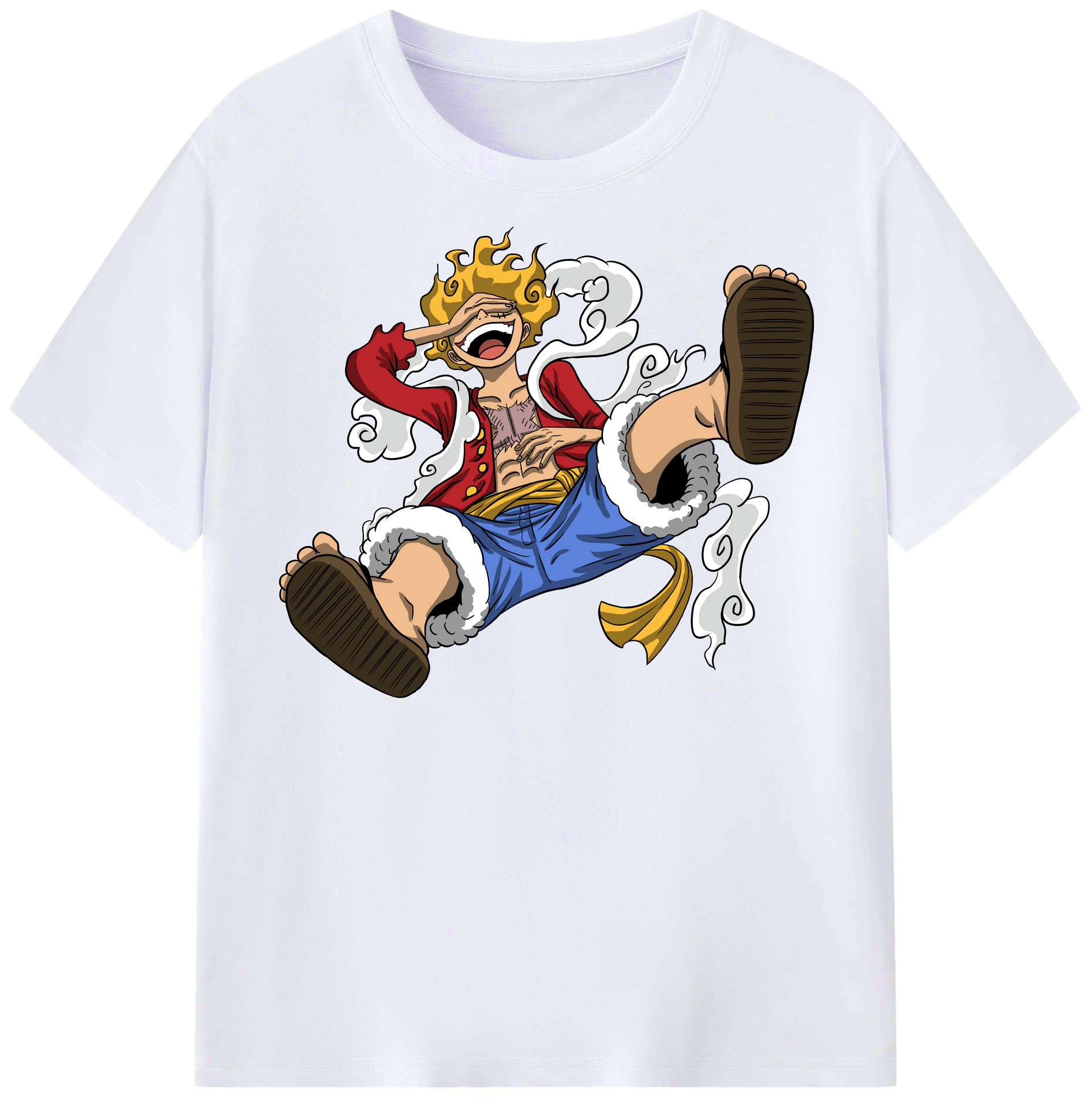ワンピース モンキー・D・ルフィ ONE PIECE Monkey D. Luffy レディースカジュアルプリントTシャツ（綿100％）
