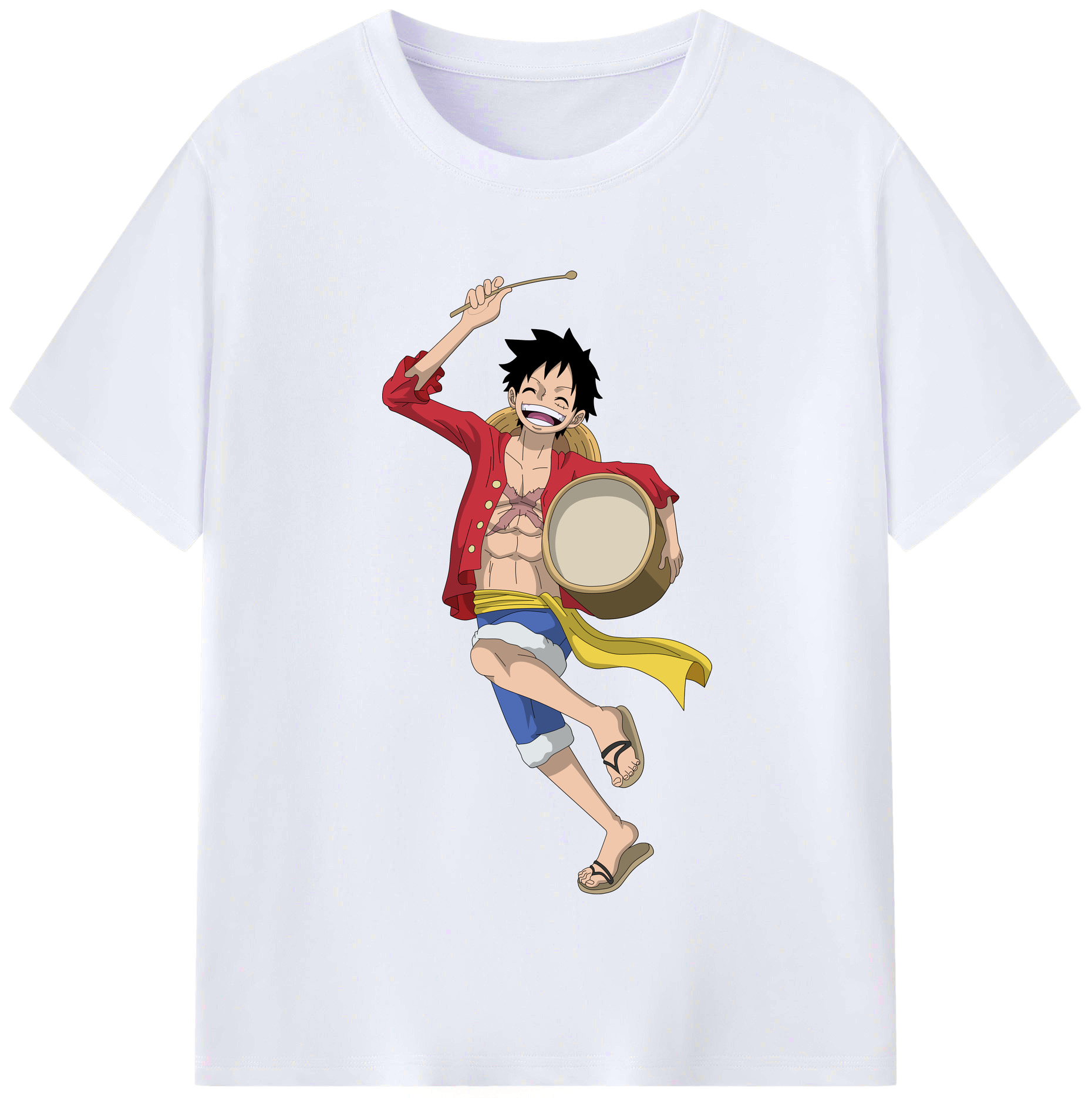 ワンピース モンキー・D・ルフィ ONE PIECE Monkey D. Luffy レディースカジュアルプリントTシャツ（綿100％）