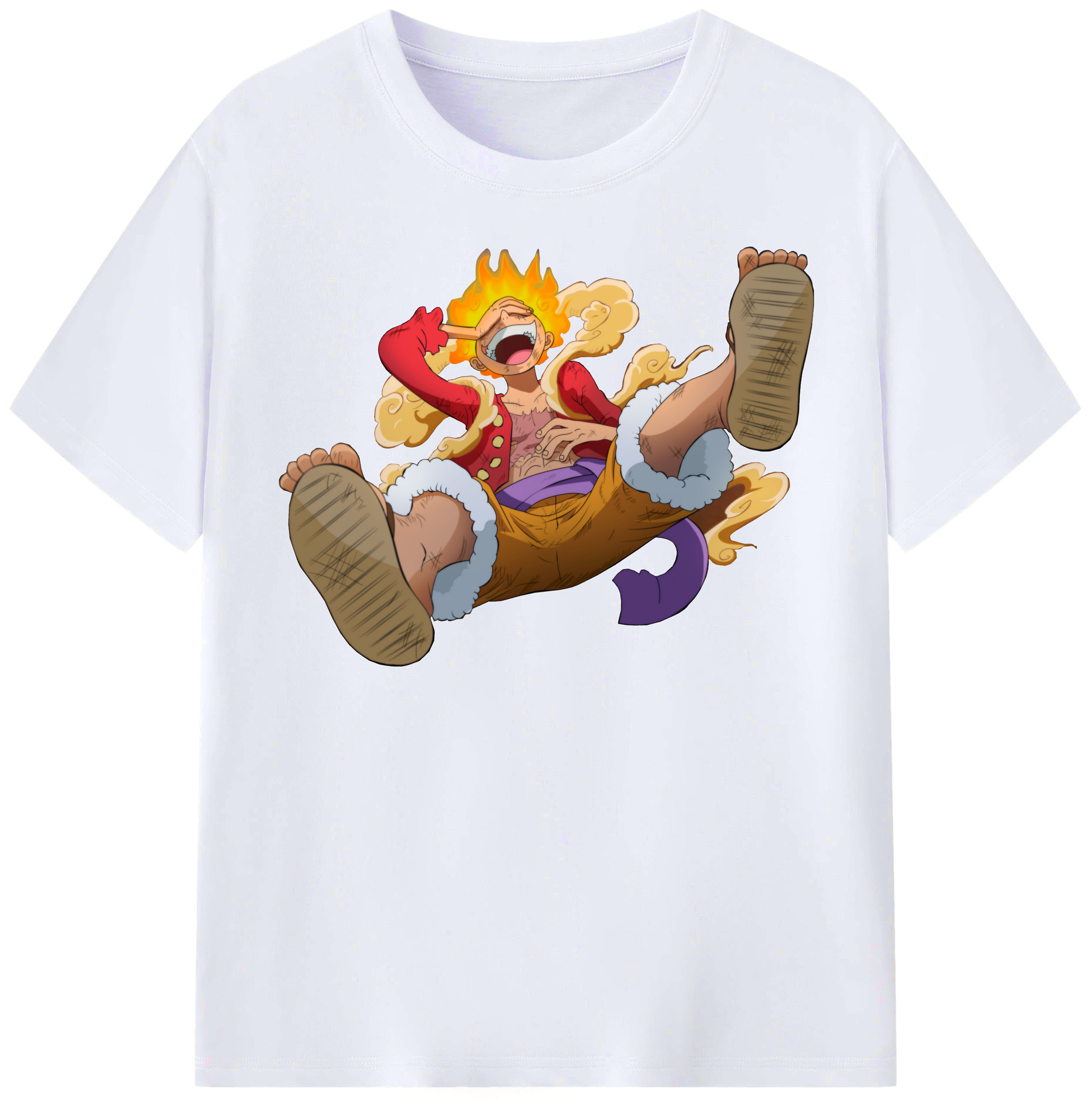 ワンピース モンキー・D・ルフィ ONE PIECE Monkey D. Luffy レディースカジュアルプリントTシャツ（綿100％）