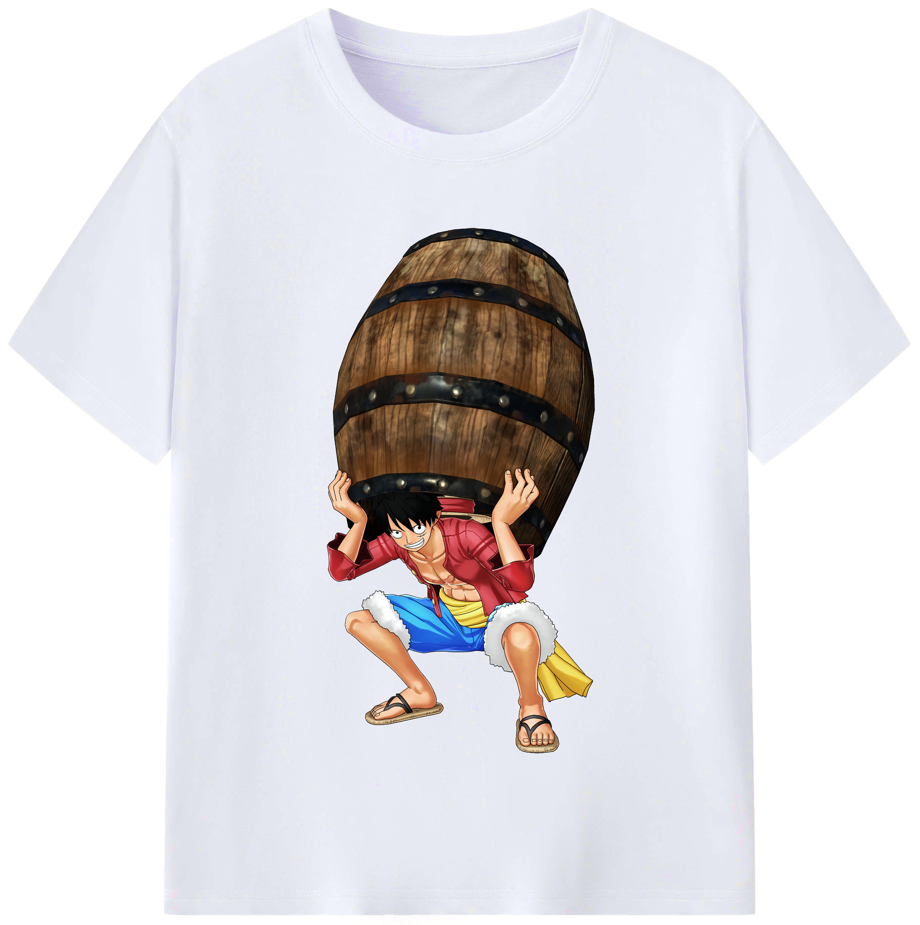ワンピース モンキー・D・ルフィ ONE PIECE Monkey D. Luffy レディースカジュアルプリントTシャツ（綿100％）