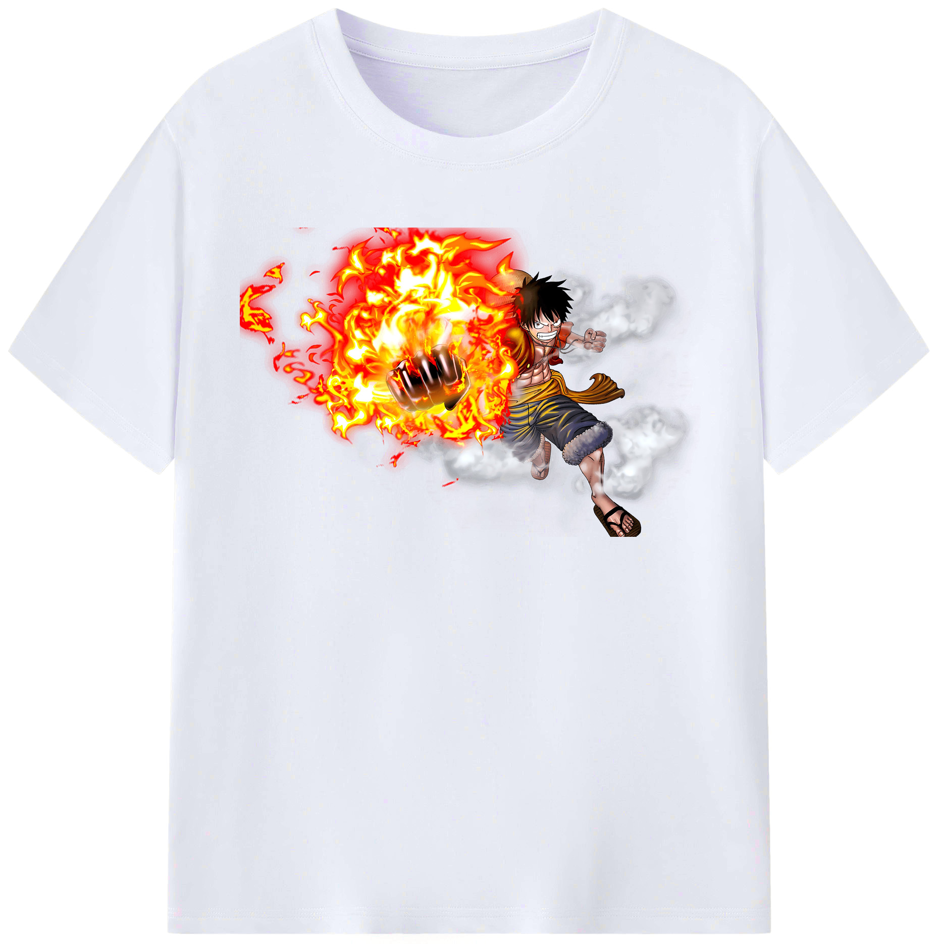 ワンピース モンキー・D・ルフィ ONE PIECE Monkey D. Luffy レディースカジュアルプリントTシャツ（綿100％）