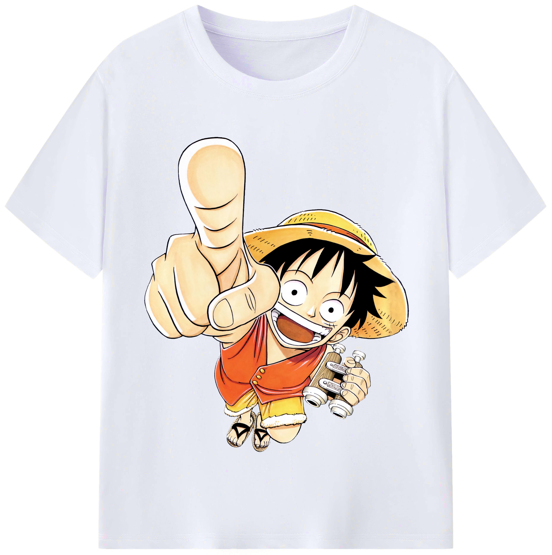 ワンピース モンキー・D・ルフィ ONE PIECE Monkey D. Luffy レディースカジュアルプリントTシャツ（綿100％）