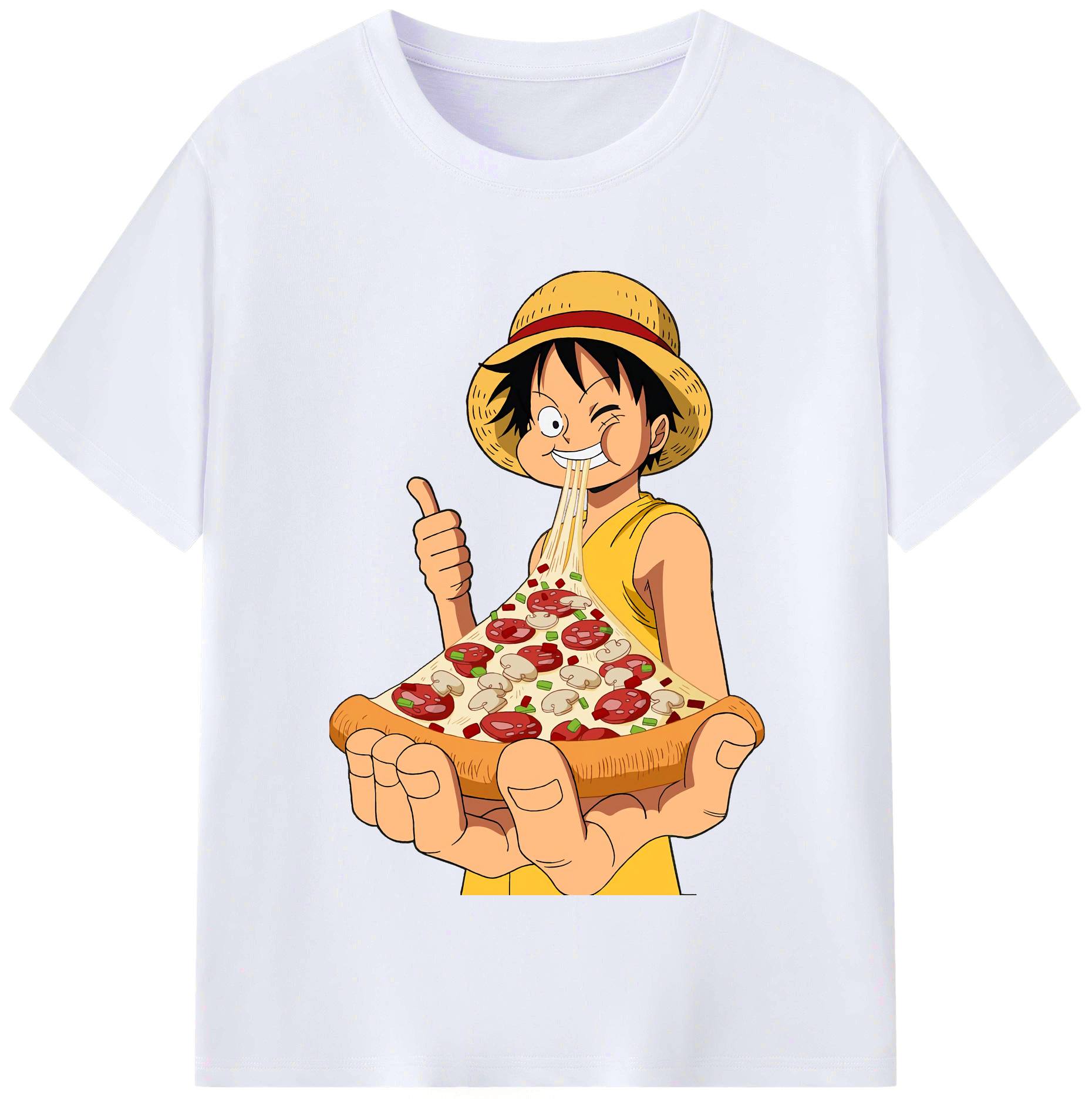 ワンピース モンキー・D・ルフィ ONE PIECE Monkey D. Luffy レディースカジュアルプリントTシャツ（綿100％）