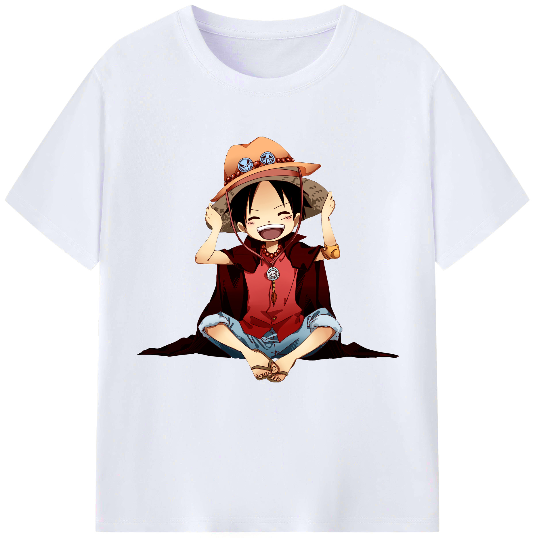 （画像用） ワンピース モンキー・D・ルフィ ONE PIECE Monkey D. Luffy レディースカジュアルプリントTシャツ（綿100％）