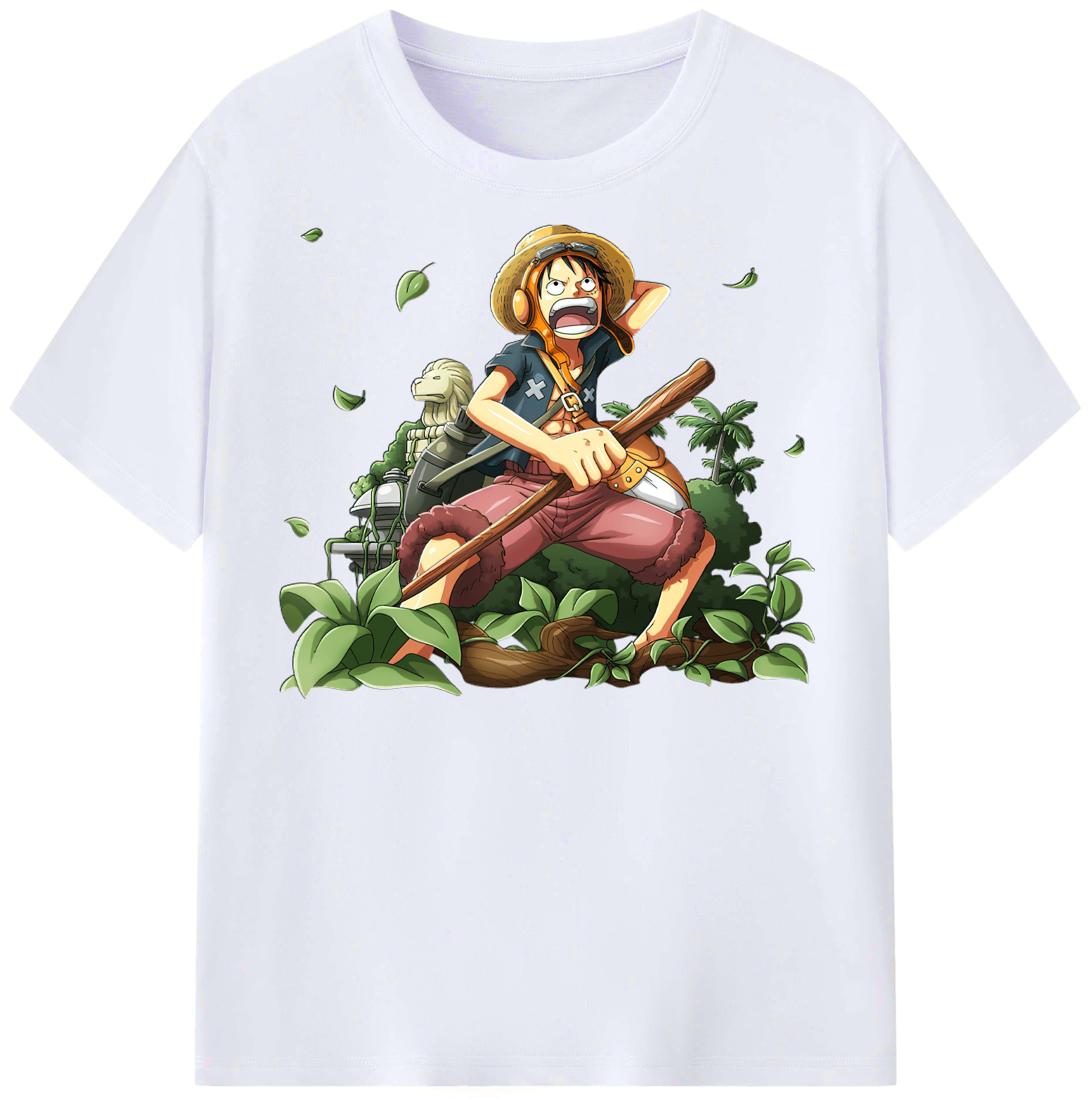 ワンピース モンキー・D・ルフィ ONE PIECE Monkey D. Luffy レディースカジュアルプリントTシャツ（綿100％）